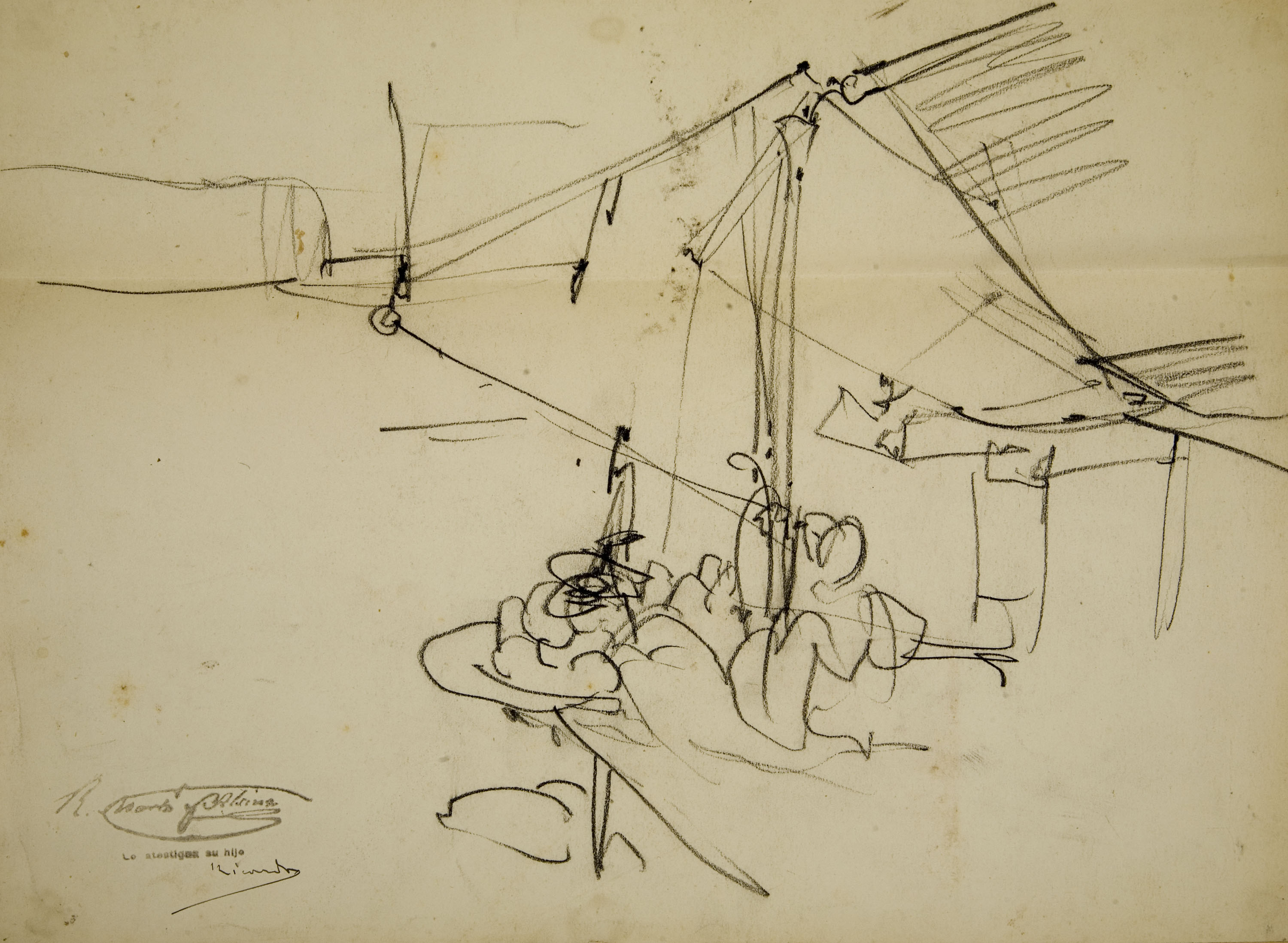 image for: Ramon Martí i Alsina - Croquis d&#039;una parada de mercat per al quadre d&#039;«El Bornet» - Cap a 1866-1870