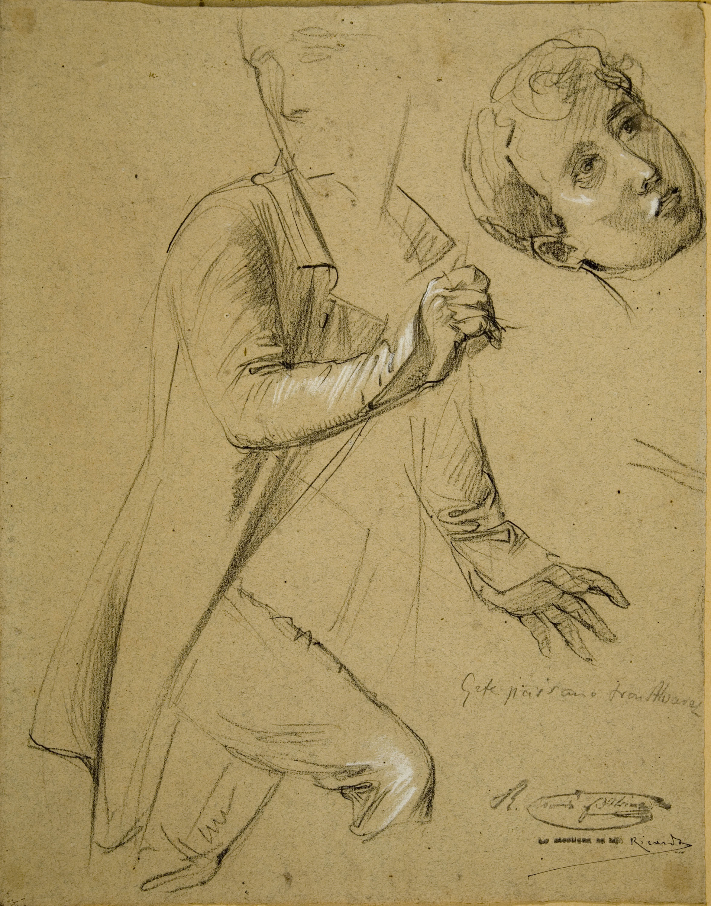 image for: Ramon Martí i Alsina - Figura del militar Francisco Álvarez de Castro per al quadre &quot;El gran dia de Girona&quot; - Cap a 1863-1864