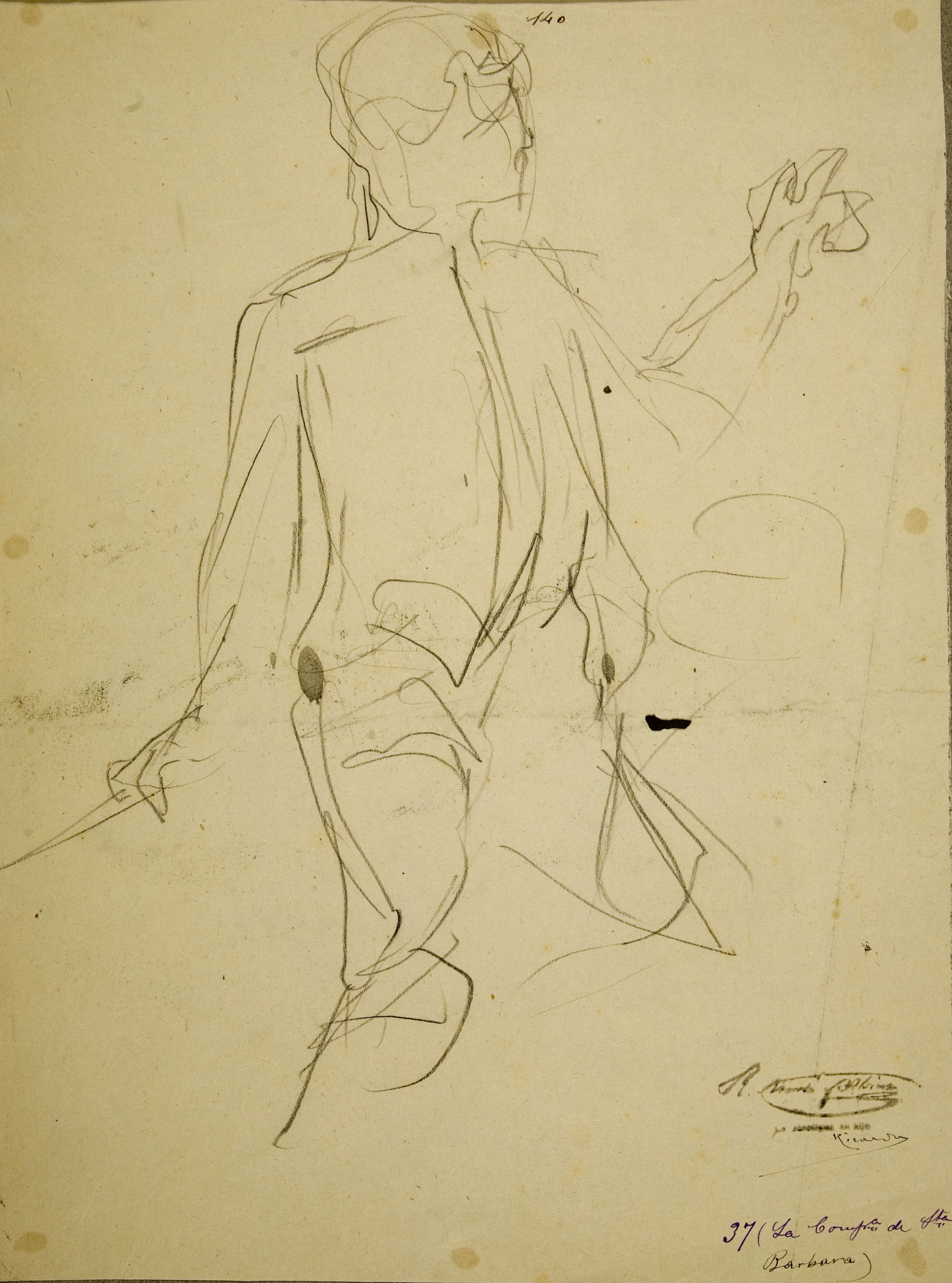 image for: Ramon Martí i Alsina - Estudi per al quadre ««La Companyia de Santa Bàrbara»» - Cap a 1891