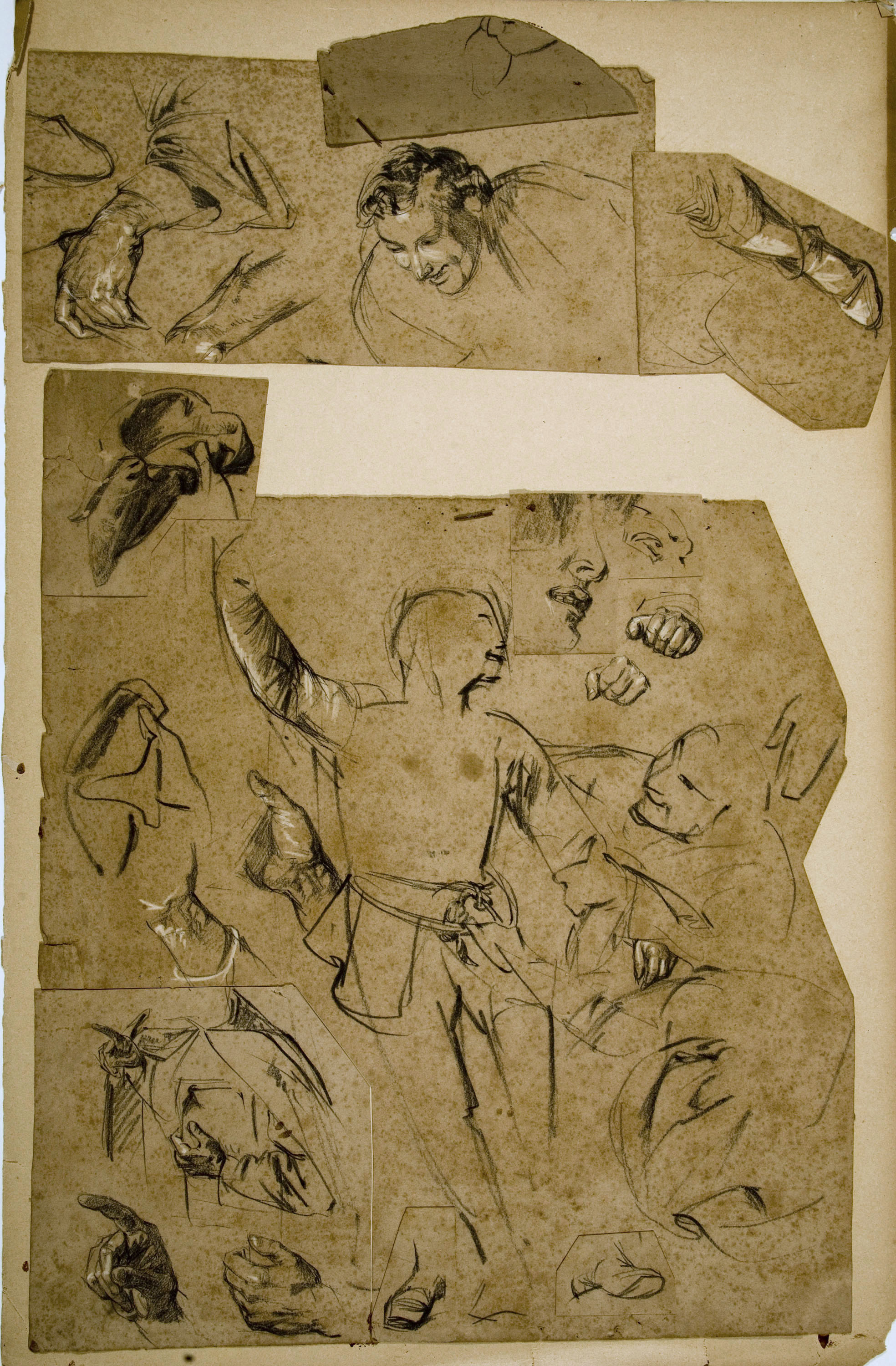 image for: Ramon Martí i Alsina - Estudi de figures i mans per al quadre del Quixot - Cap a 1860-1880