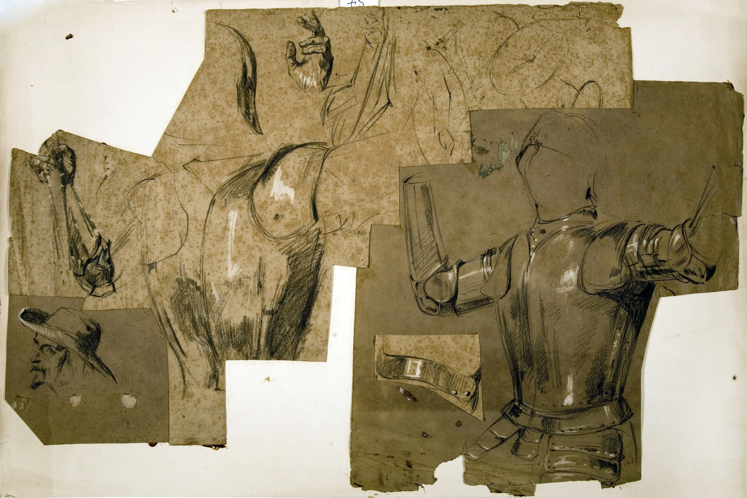 image for: Ramon Martí i Alsina - Estudi per a un quadre del Quixot - Cap a 1860-1880