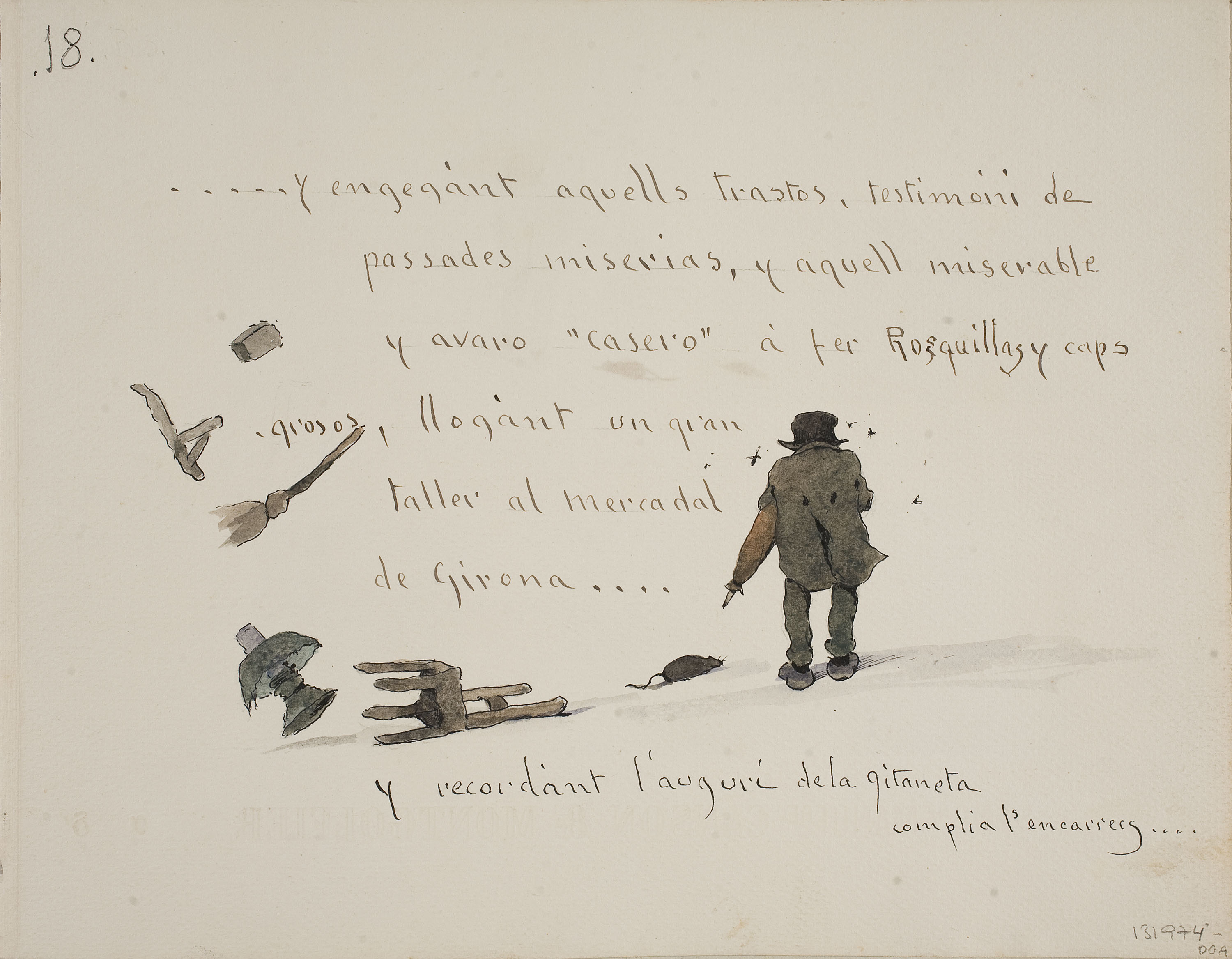 image for: Modest Urgell - El «casero» (anvers) / El «casero» (revers) - Cap a 1918