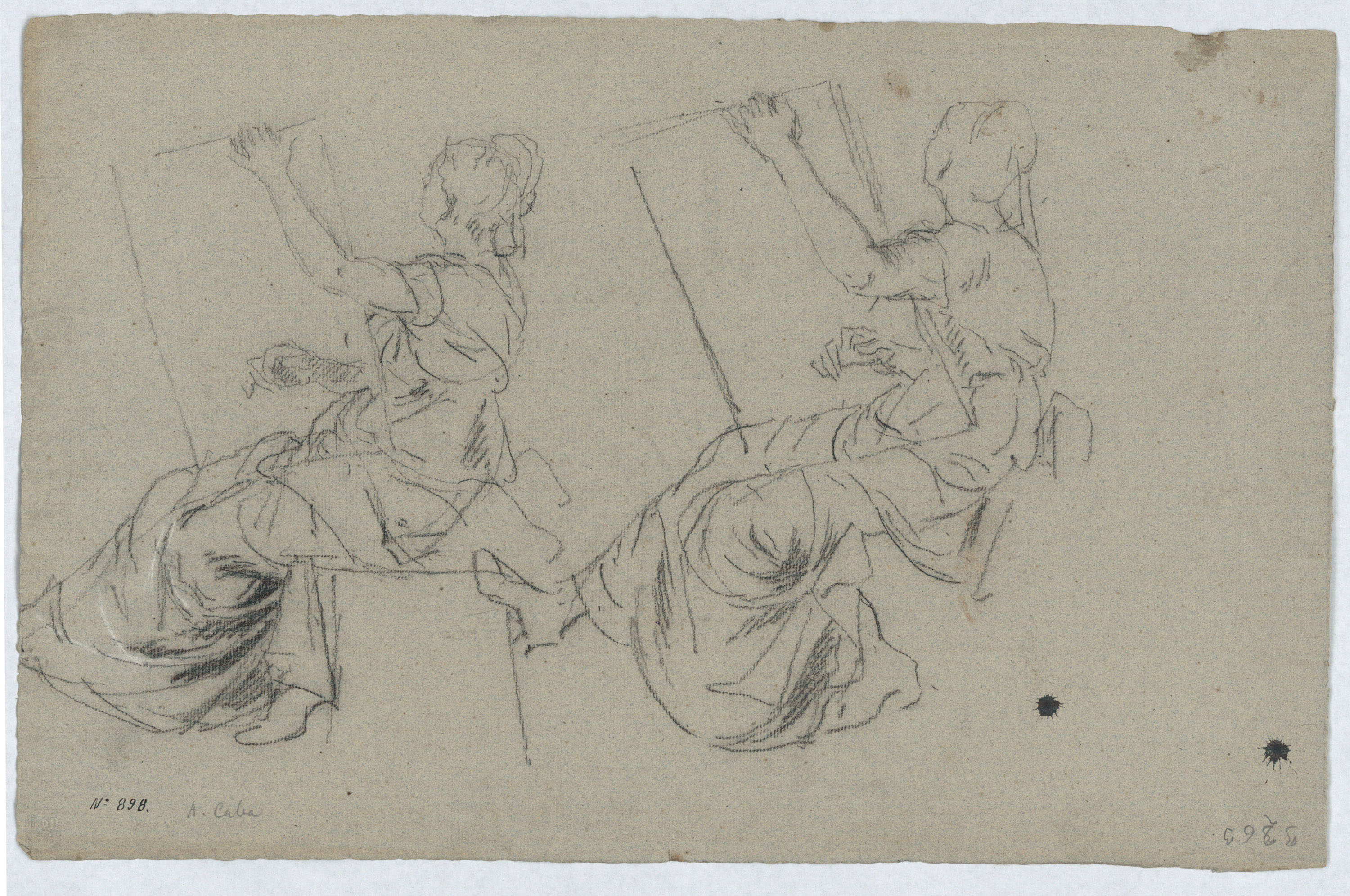 image for: Antoni Caba - Estudi de figures al·legòriques per a la pintura «La Pau» - Cap a 1876