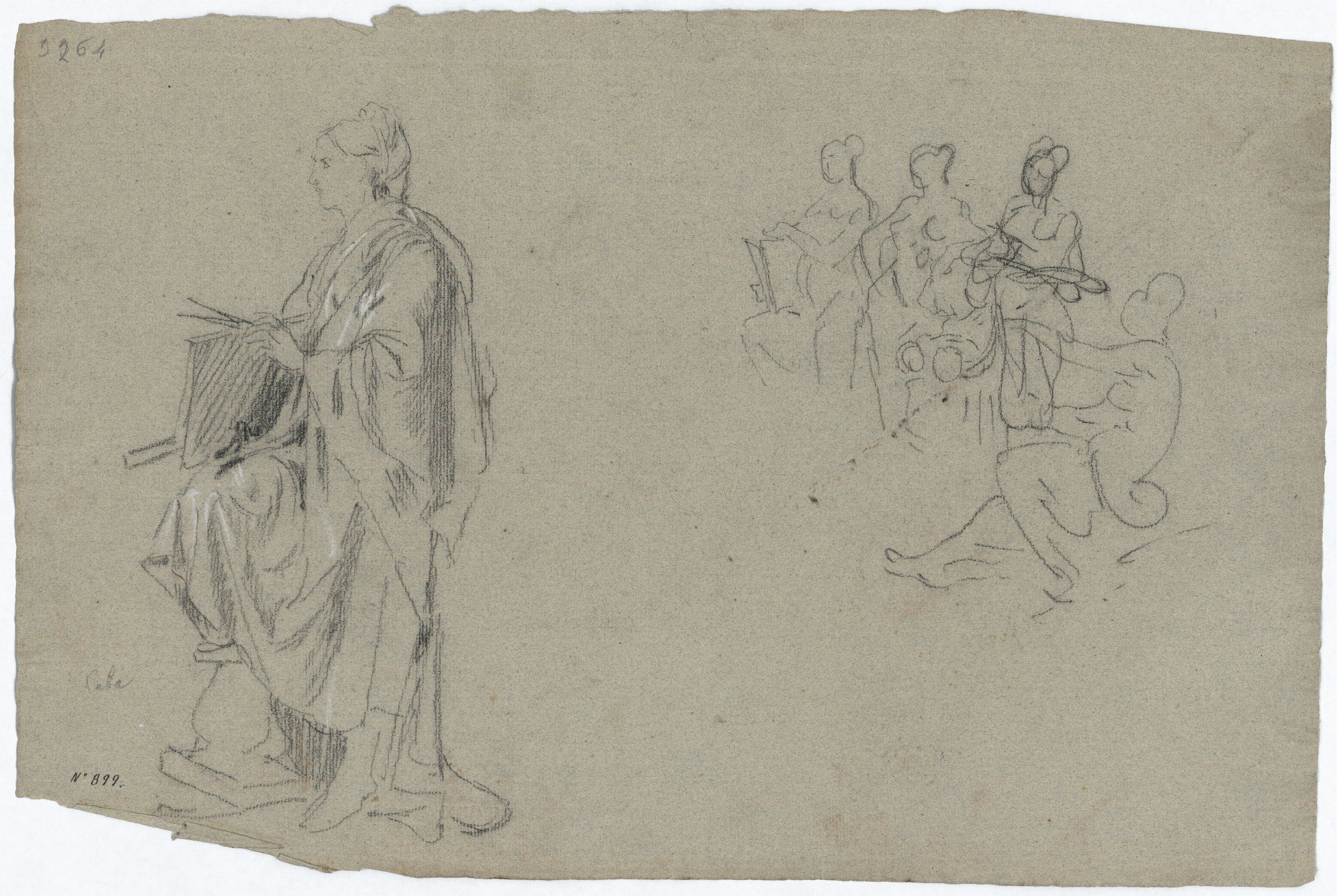 image for: Antoni Caba - Estudi de figures al·legòriques per a la pintura «La Pau» - Cap a 1876