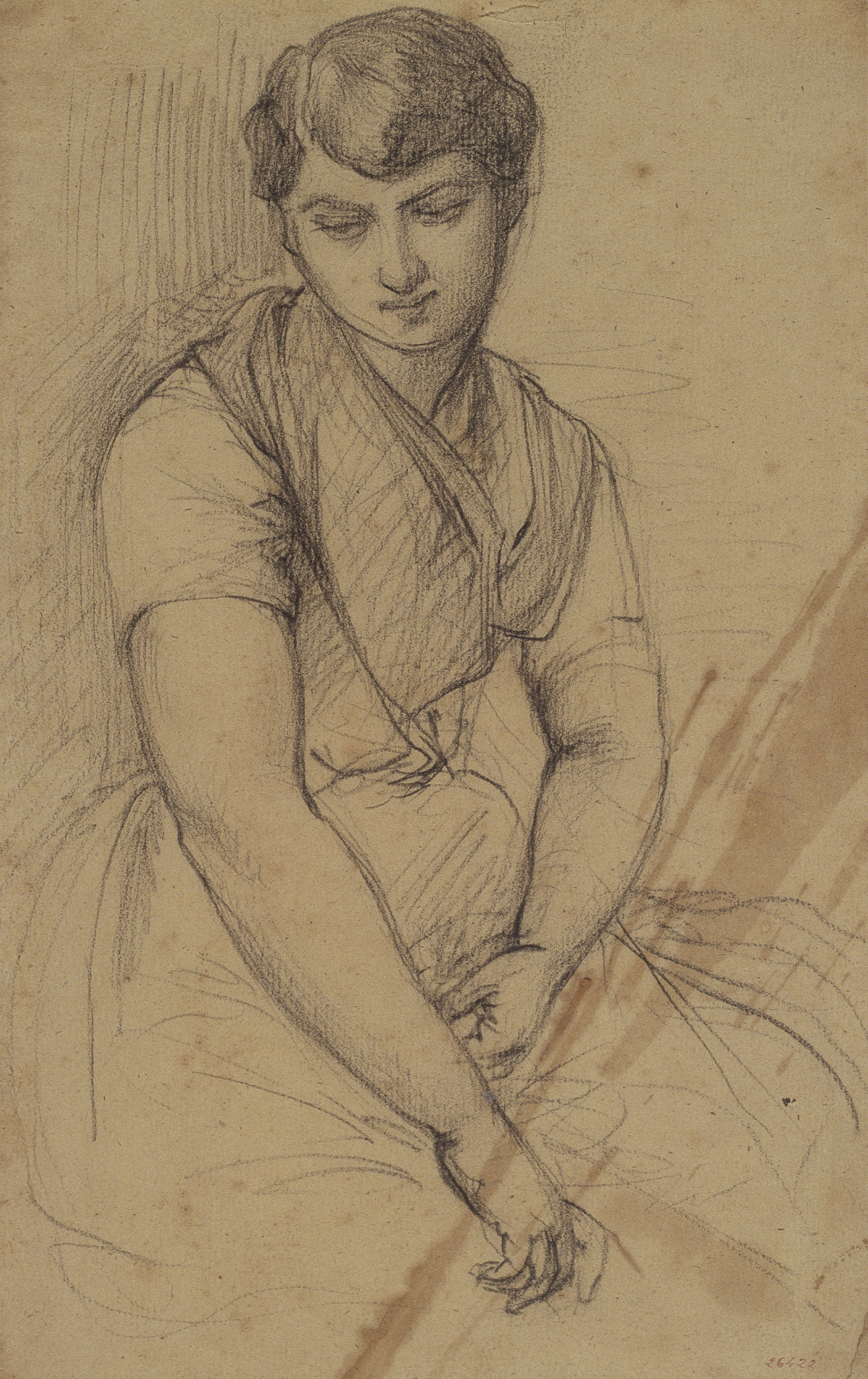 image for: Ramon Martí i Alsina - Noia pensativa - Cap a 1855-1860