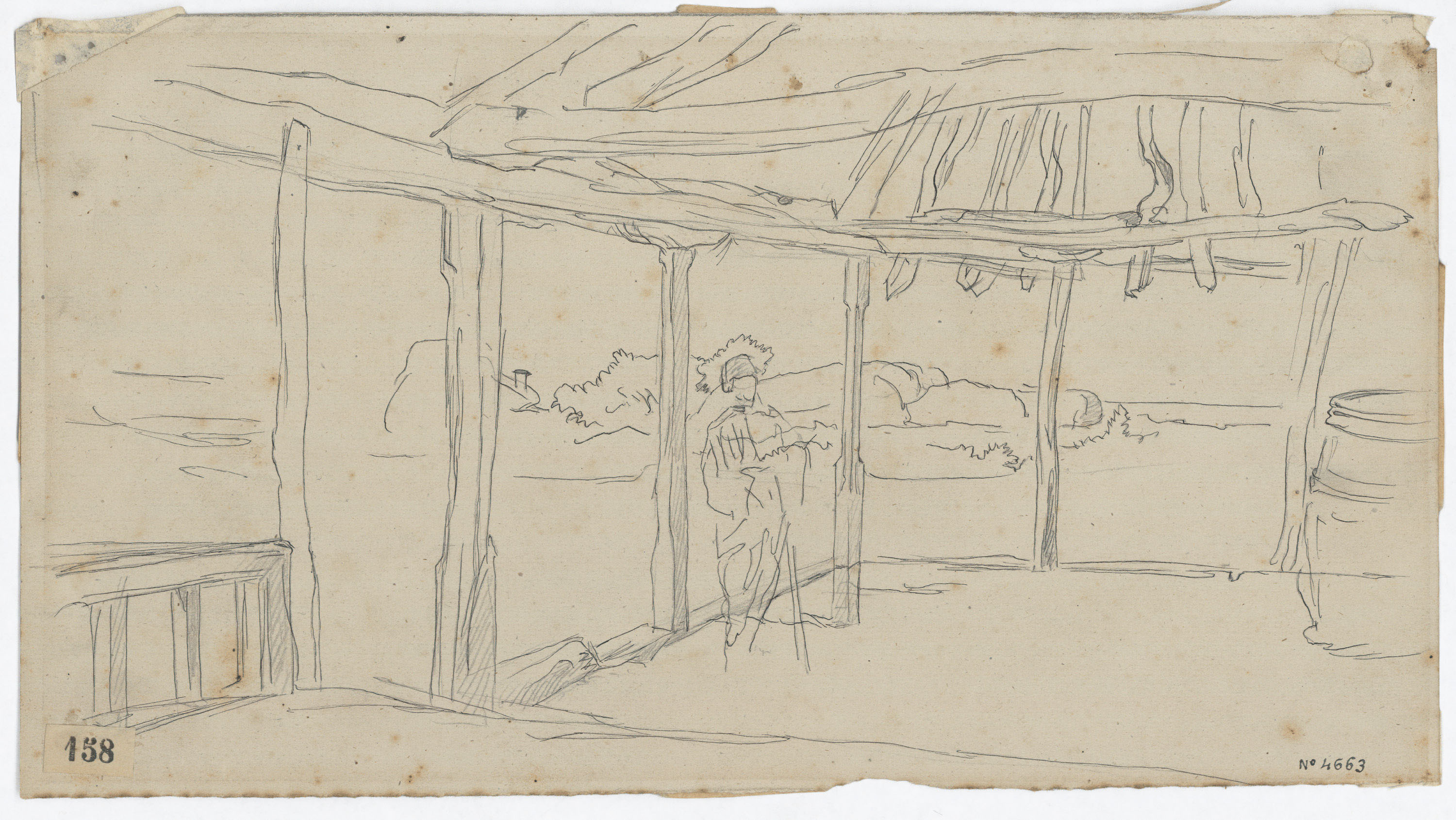 image for: Josep Lluís Pellicer - Apunt de construcció i figura - 1877