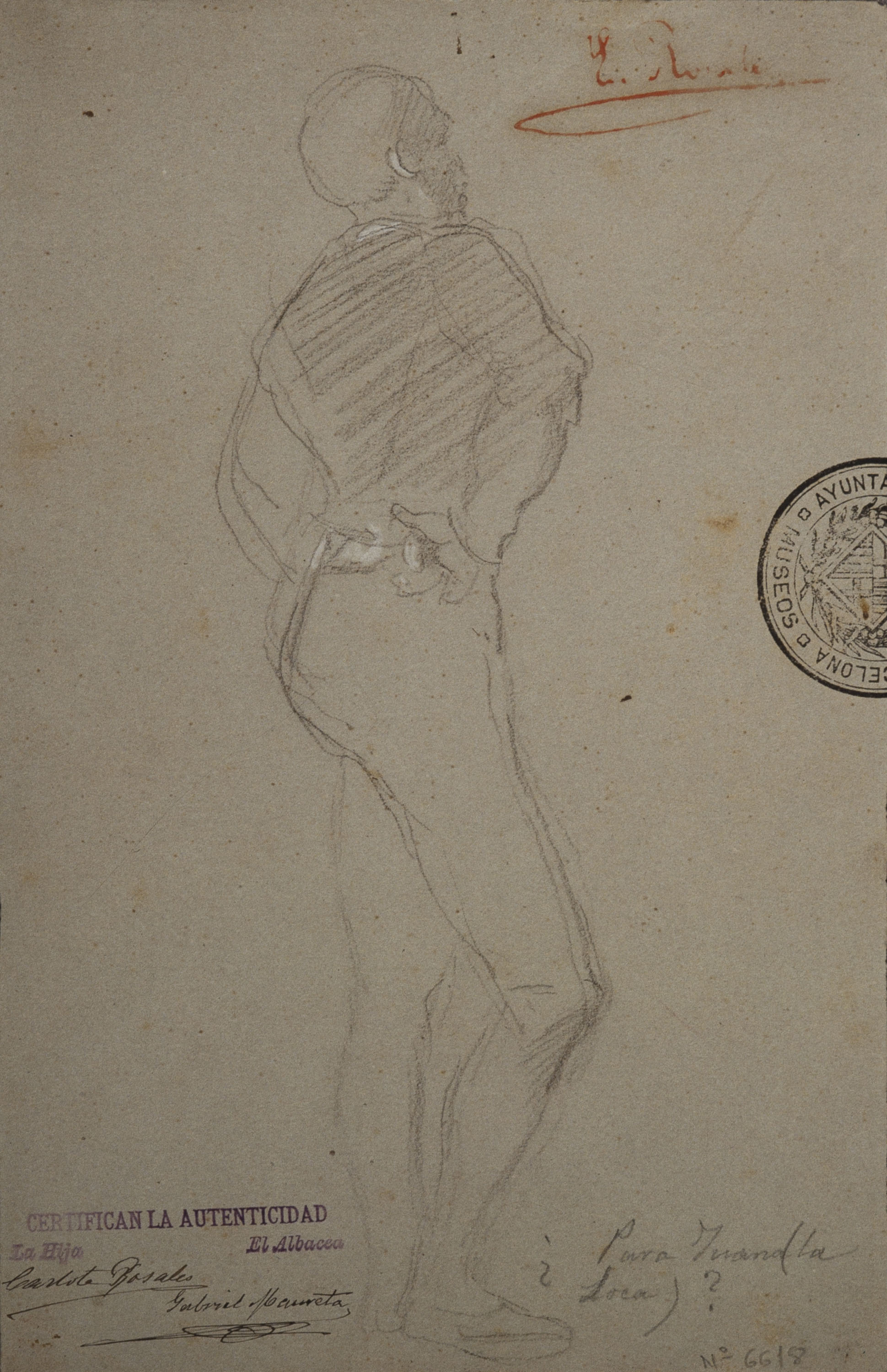 image for: Eduardo Rosales - Estudi per al quadre «Joana l de Castella al castell de la Mota» - Cap a 1872-1873