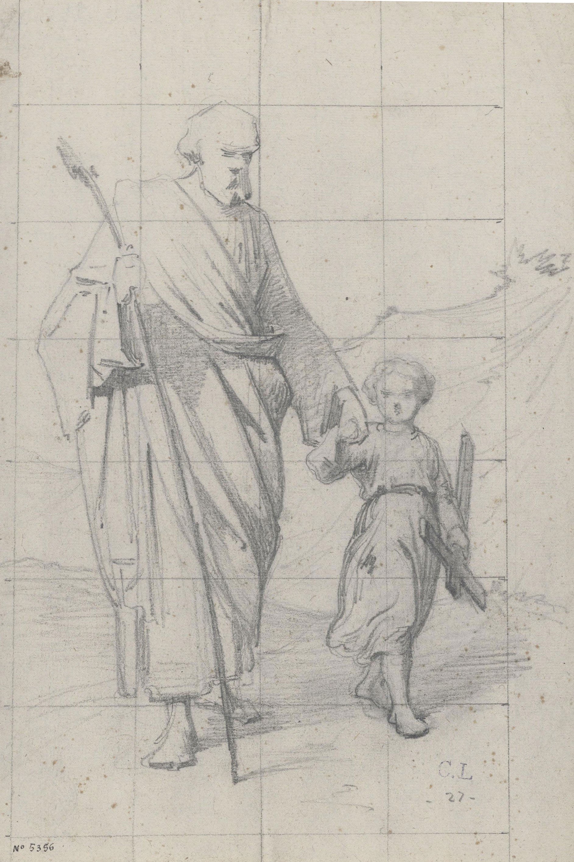 image for: Claudi Lorenzale - Sant Josep i el Nen (anvers) / Sant Josep i el Nen (revers) - Cap a 1850-1870