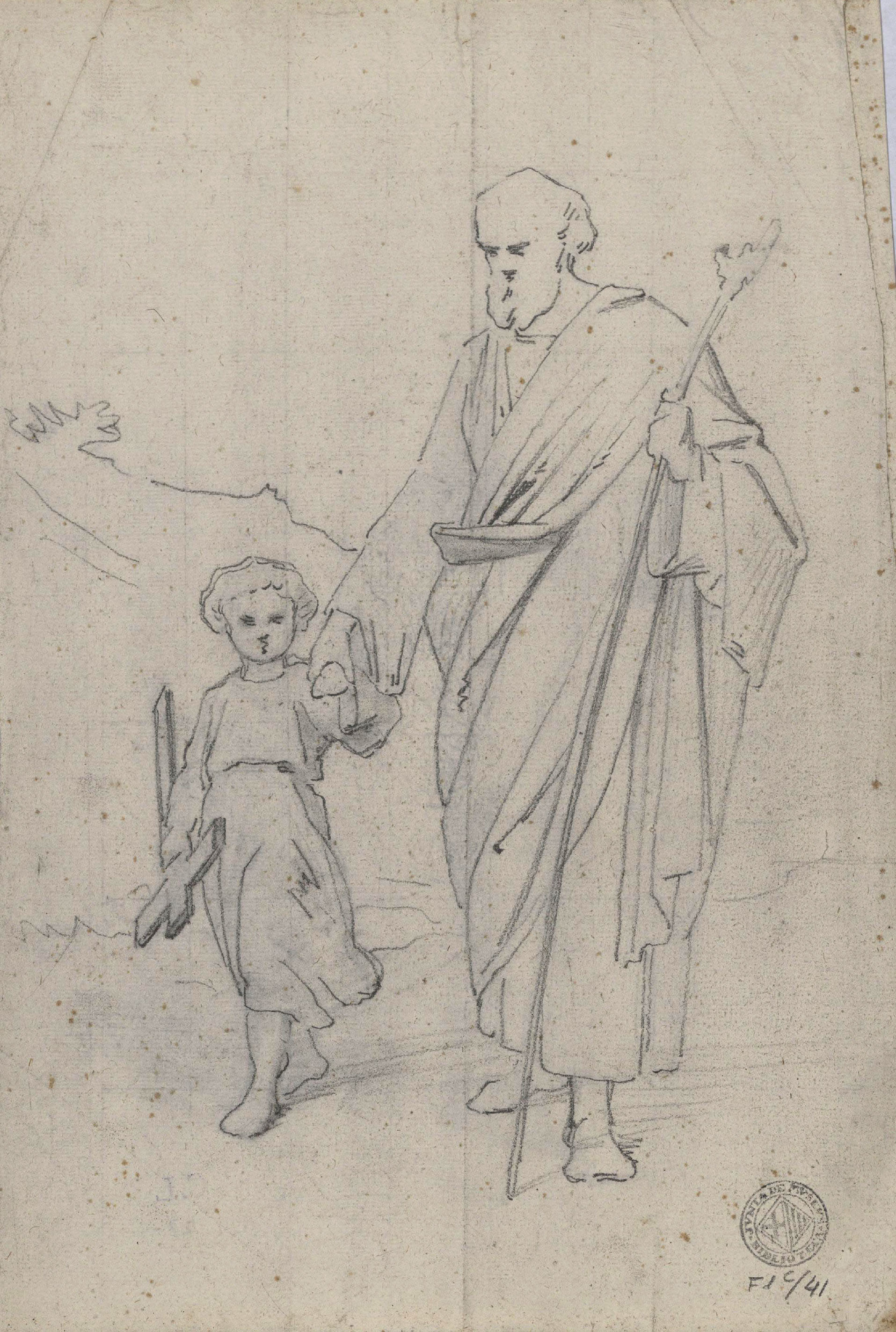 image for: Claudi Lorenzale - Sant Josep i el Nen (anvers) / Sant Josep i el Nen (revers) - Cap a 1850-1870 [1]