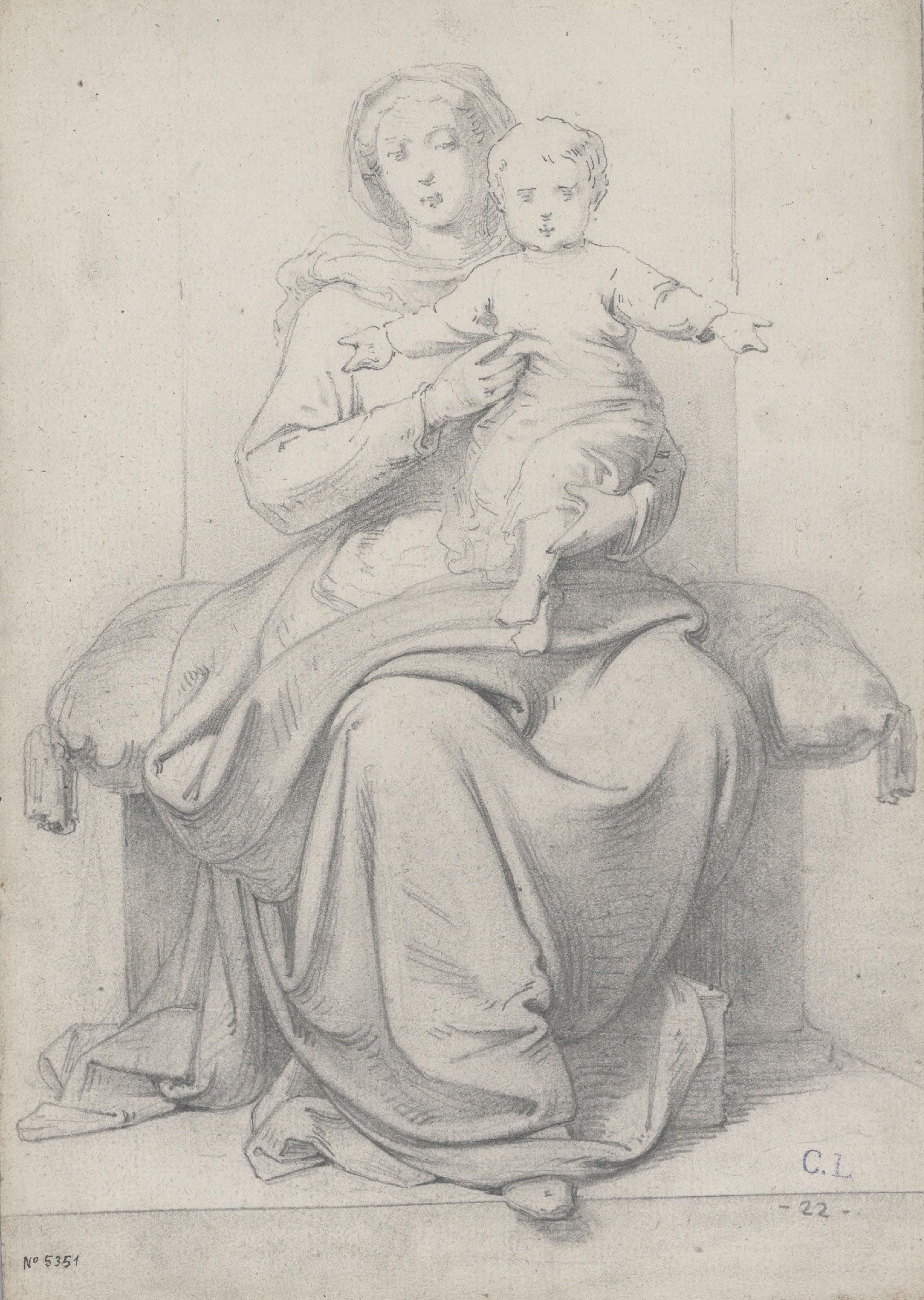 image for: Claudi Lorenzale - Mare de Déu amb el Nen (anvers) / Mare de Déu amb el Nen (revers) - Cap a 1840-1860