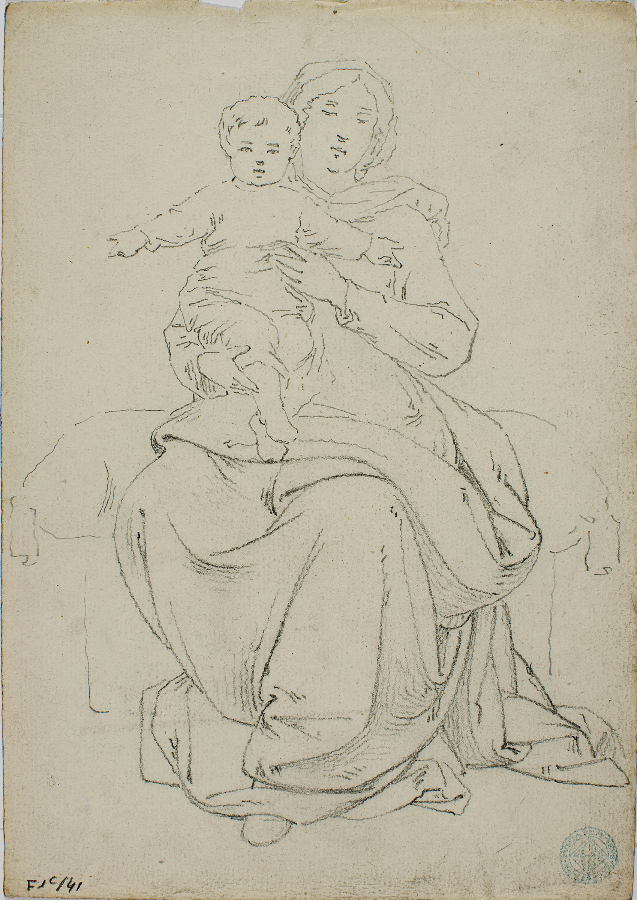 image for: Claudi Lorenzale - Mare de Déu amb el Nen (anvers) / Mare de Déu amb el Nen (revers) - Cap a 1840-1860 [1]