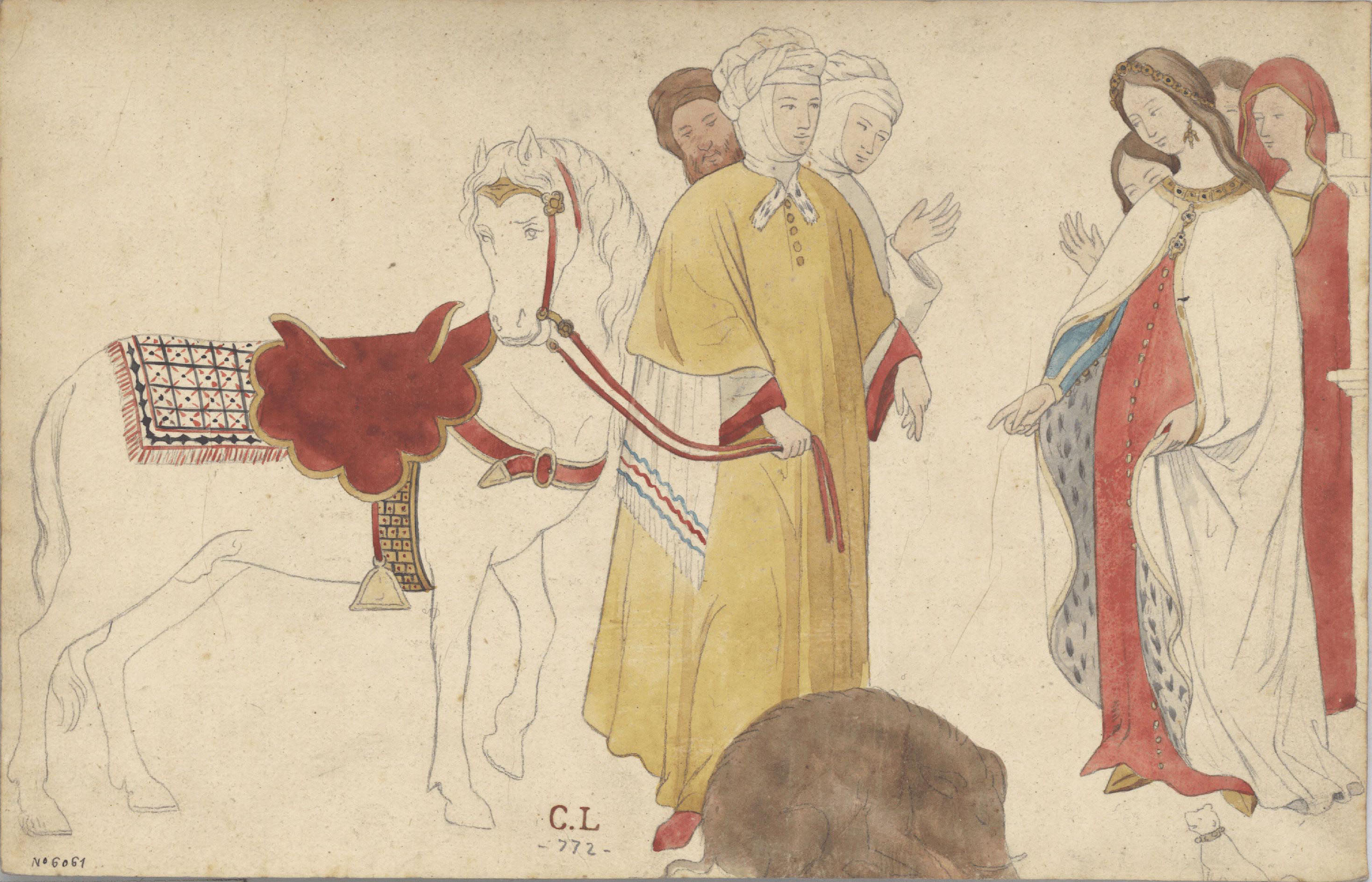 image for: Claudi Lorenzale - Còpia d&#039;una pintura mural - Cap a 1840-1850
