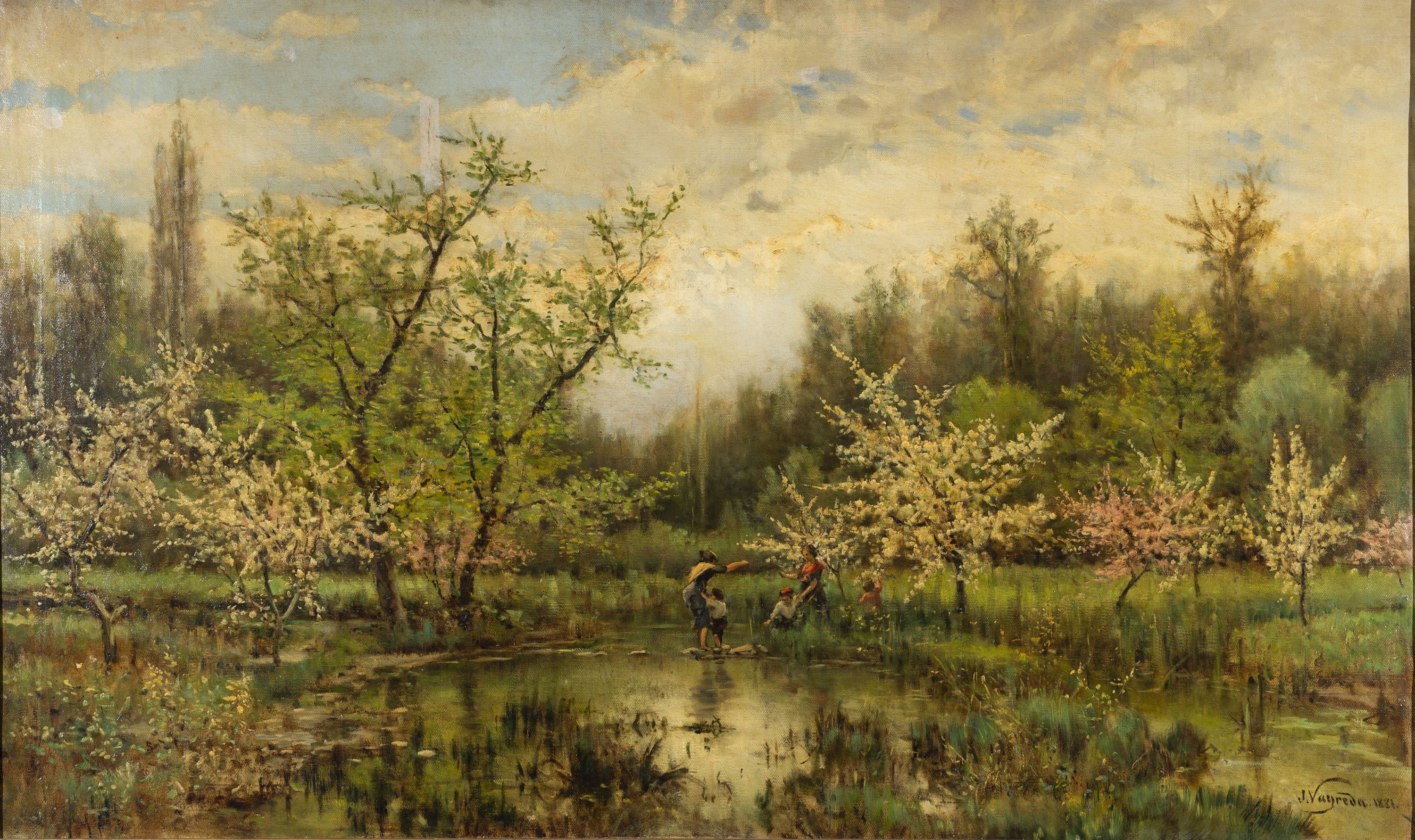 image for: Joaquim Vayreda - Flors d&#039;abril - 1881