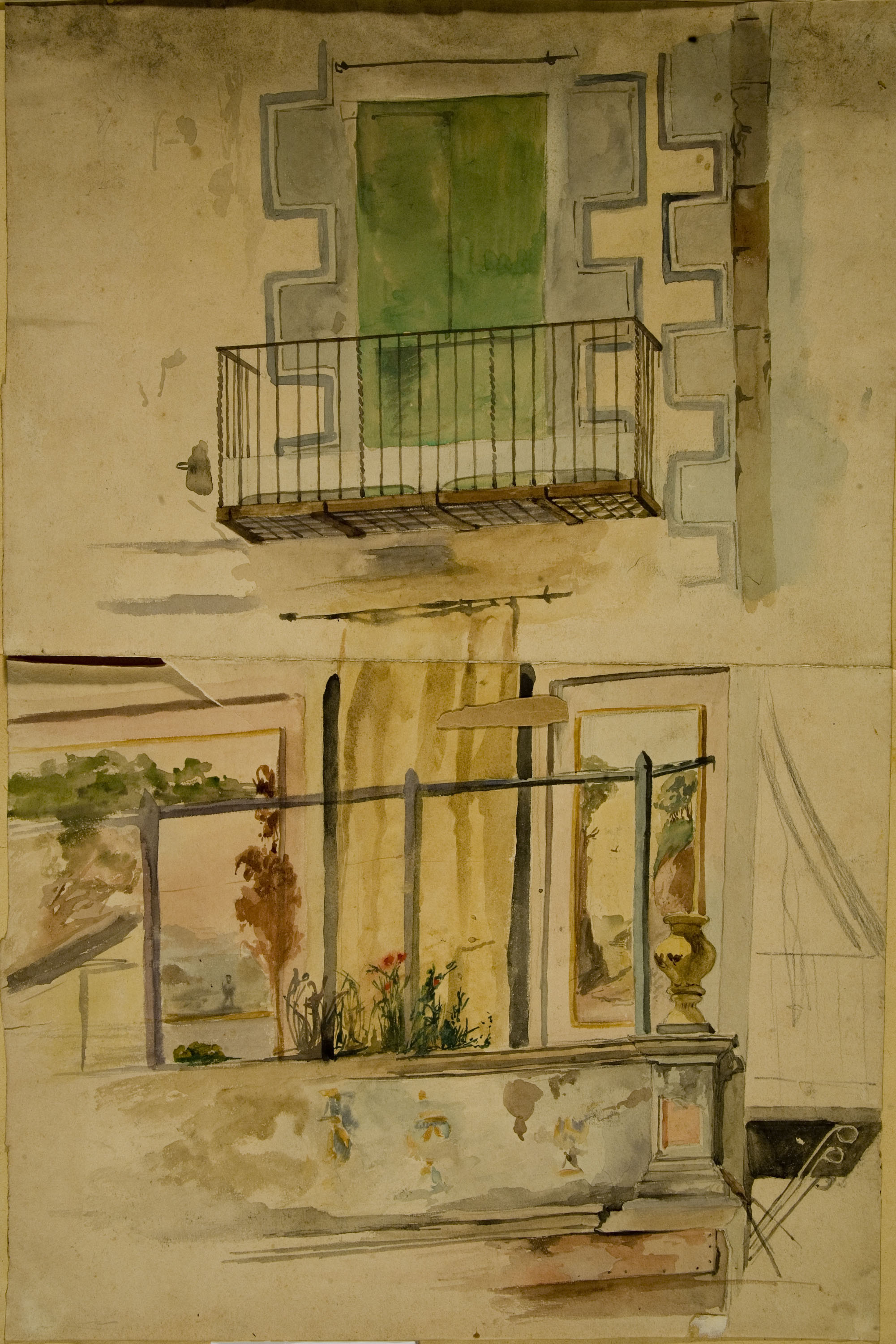 image for: Ramon Martí i Alsina - Apunt per al quadre &quot;Plaça del Born&quot; - Cap a 1866