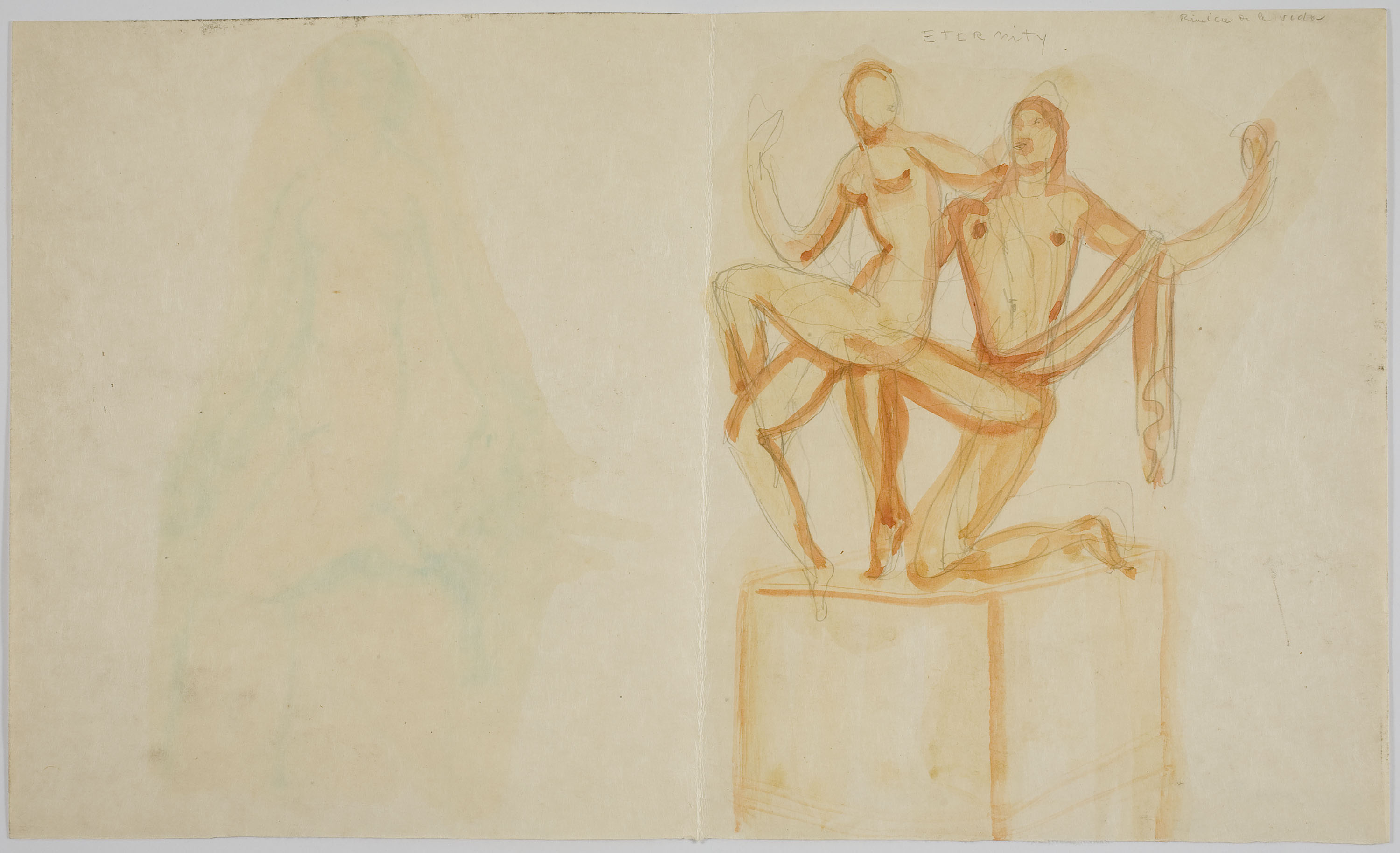 image for: Ismael Smith - Projecte escultòric (anvers) / Projecte escultòric «Eternity» (revers) - Cap a 1922-1924 [1]