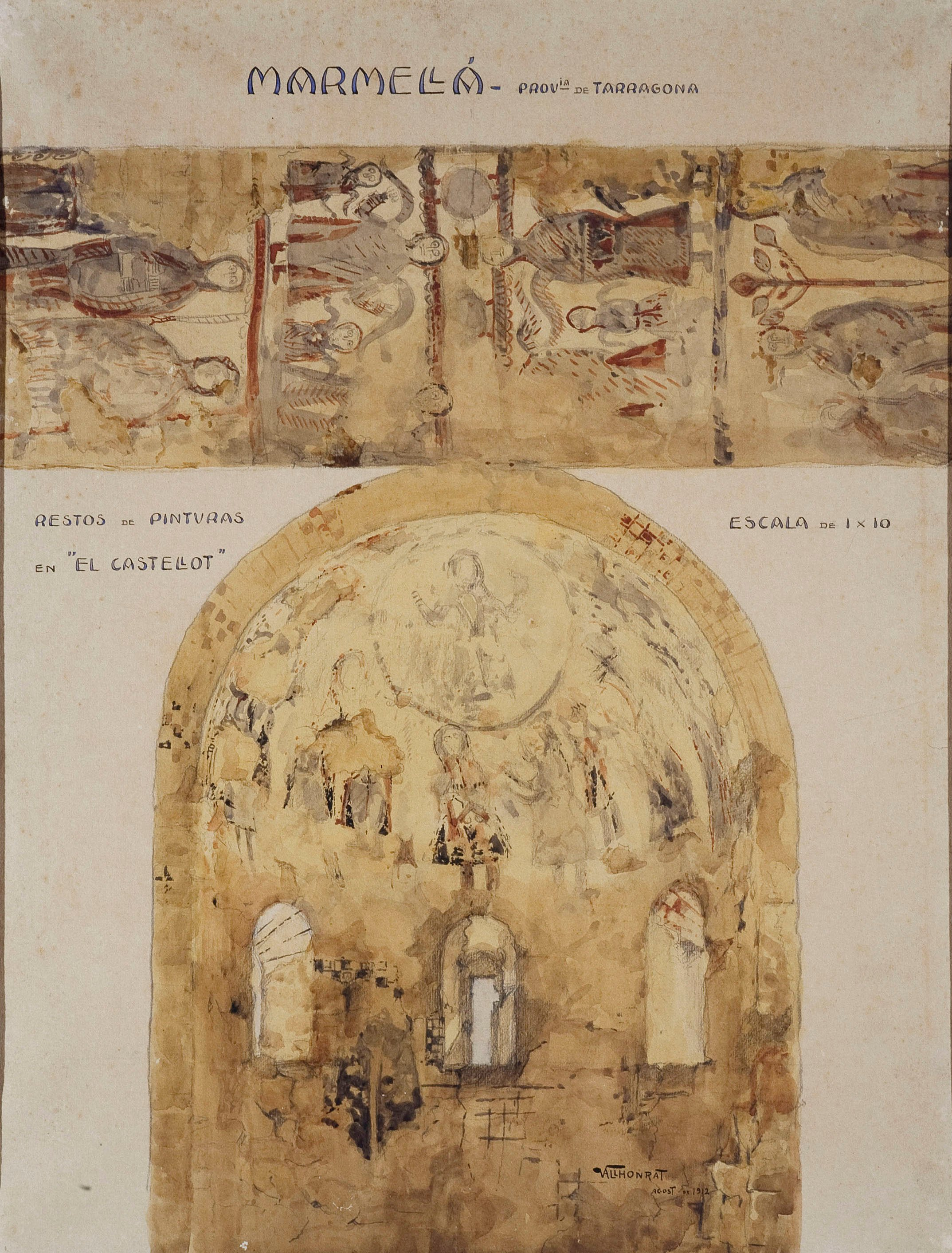image for: Joan Vallhonrat - Reproducció de les pintures de l&#039;absis de Marmellar - 1912