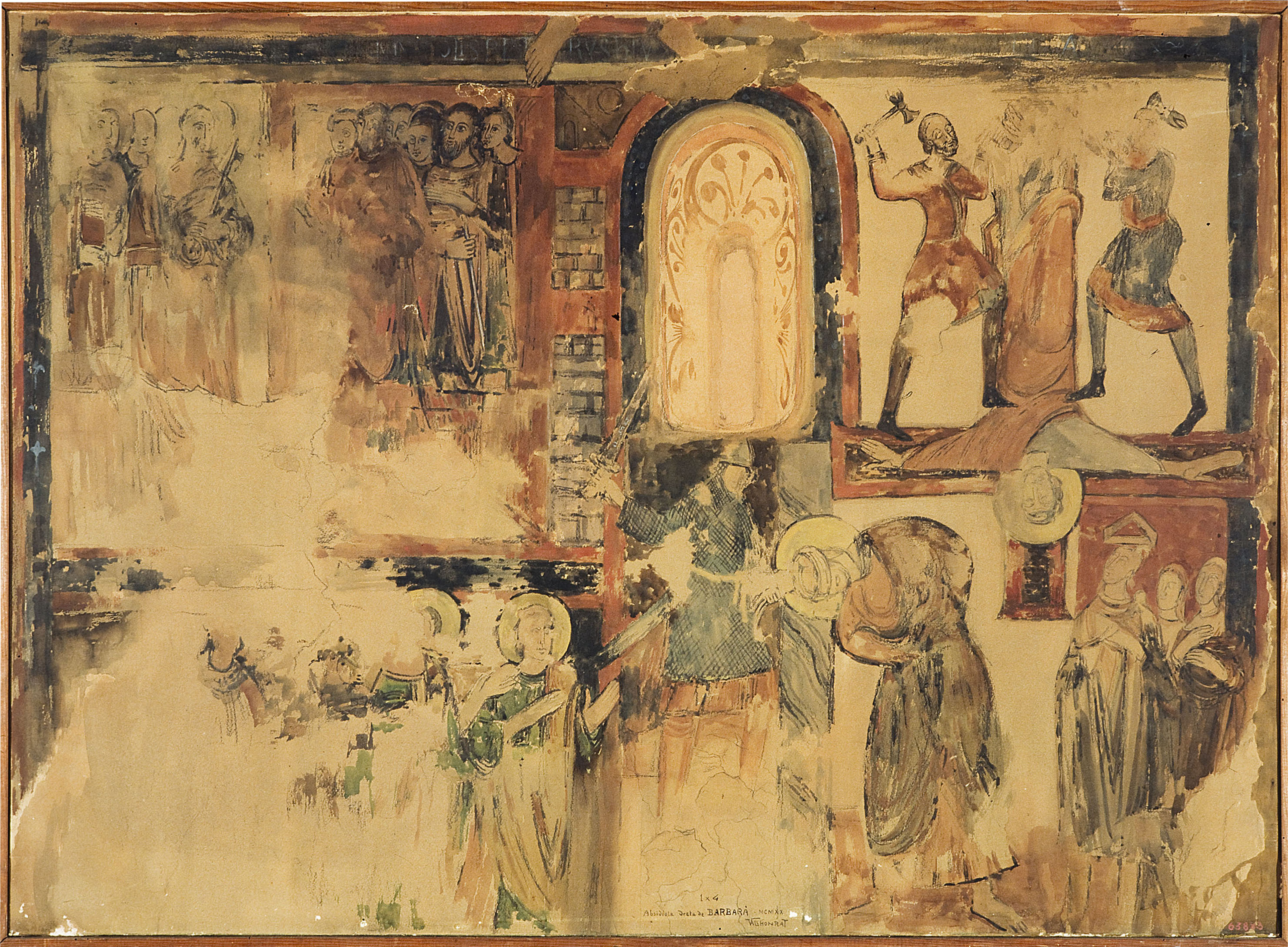 image for: Joan Vallhonrat - Reproducció de les pintures de l&#039;absis sud de Santa Maria de Barberà - 1920