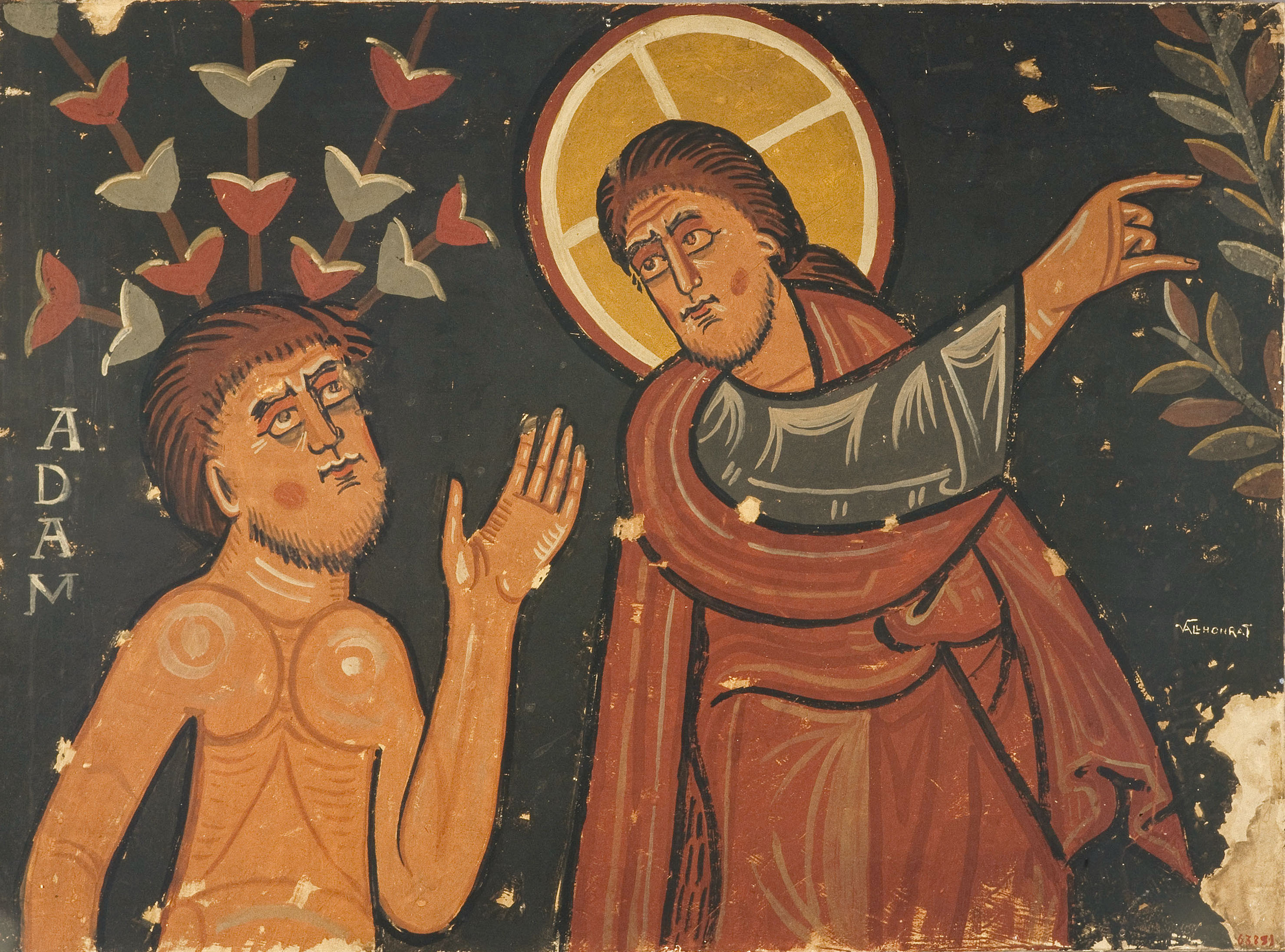 image for: Joan Vallhonrat - Reproducció de les pintures de l&#039;absis de Sant Sadurní d&#039;Osormort. Adam amb Déu al Paradís - 1916