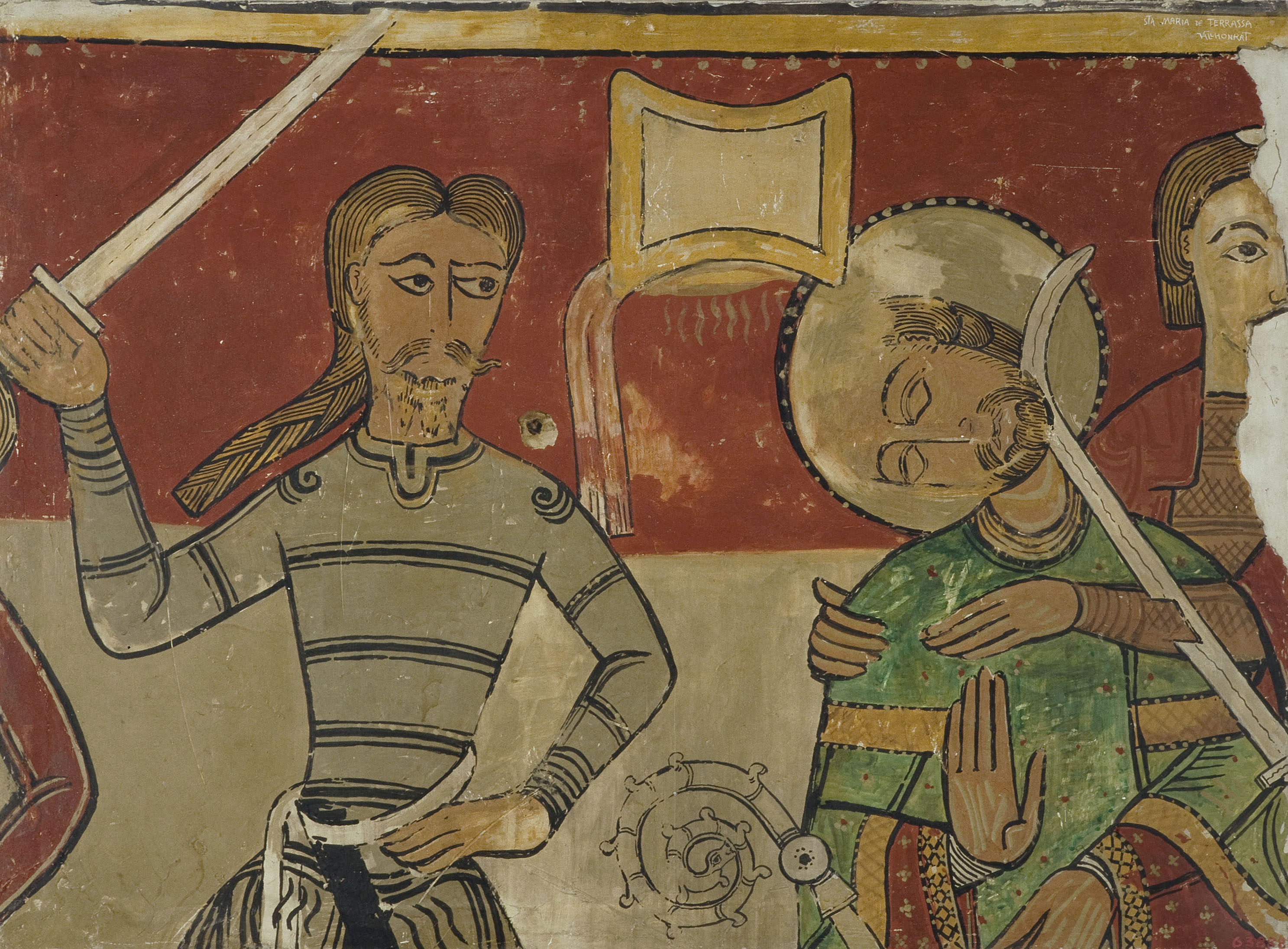 image for: Joan Vallhonrat - Reproducció de les pintures de l&#039;absis de Sant Tomàs Becket de Santa Maria de Terrassa. Decapitació del sant - 1918