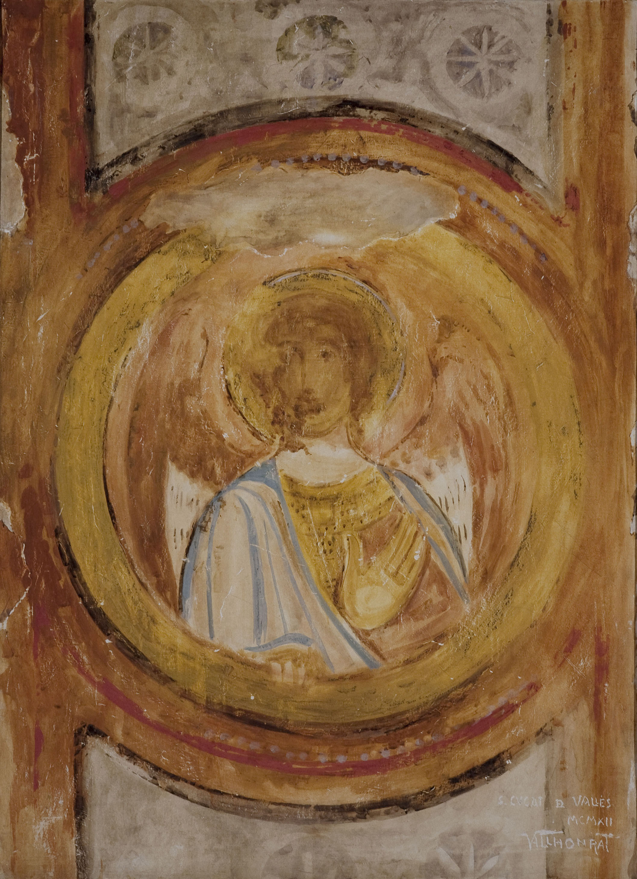image for: Joan Vallhonrat - Reproducció de les pintures de Sant Cugat del Vallès. Clipeus amb àngel - 1912