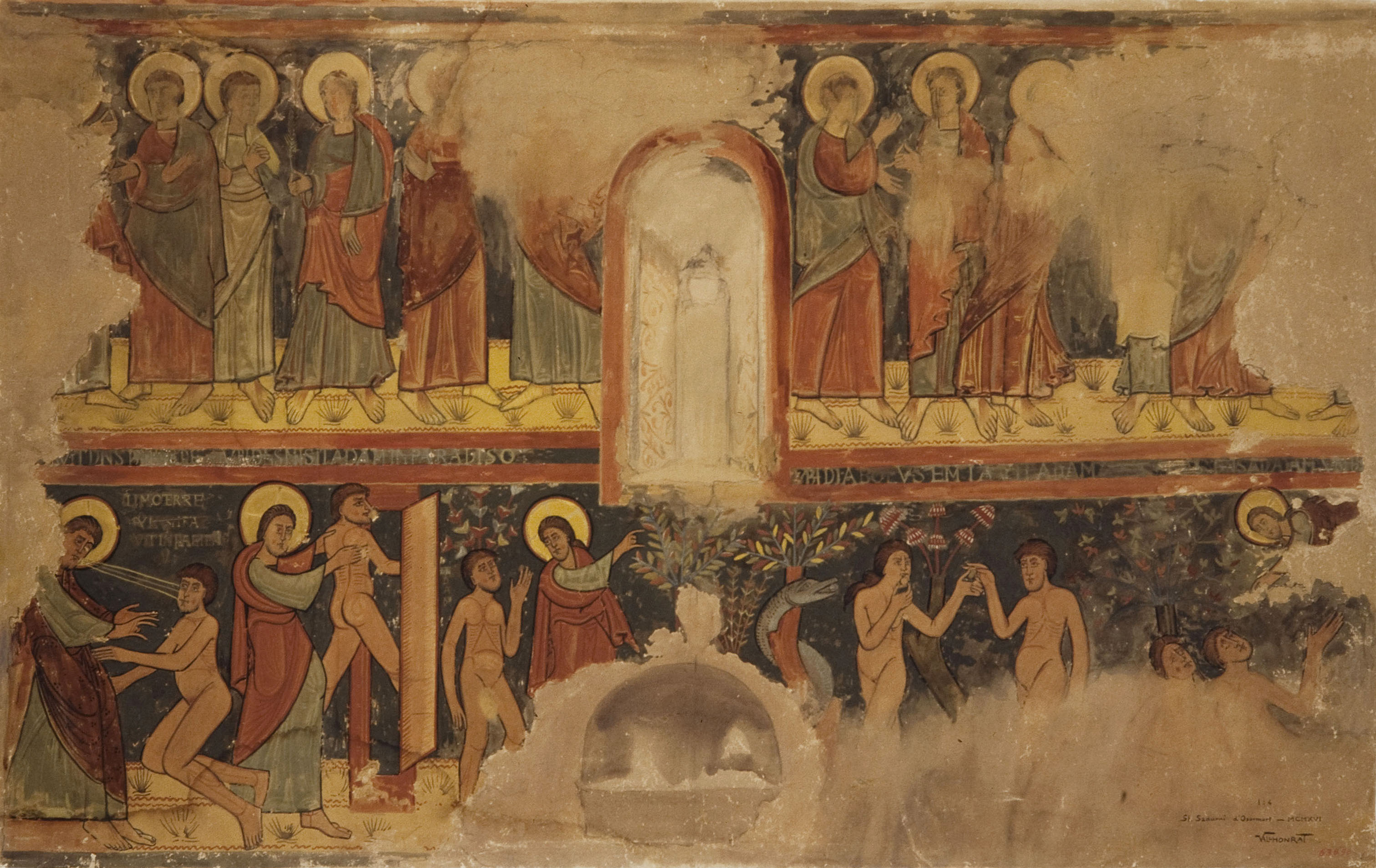 image for: Joan Vallhonrat - Reproducció de les pintures del semicilindre de l&#039;absis de Sant Sadurní d&#039;Osormort - 1916
