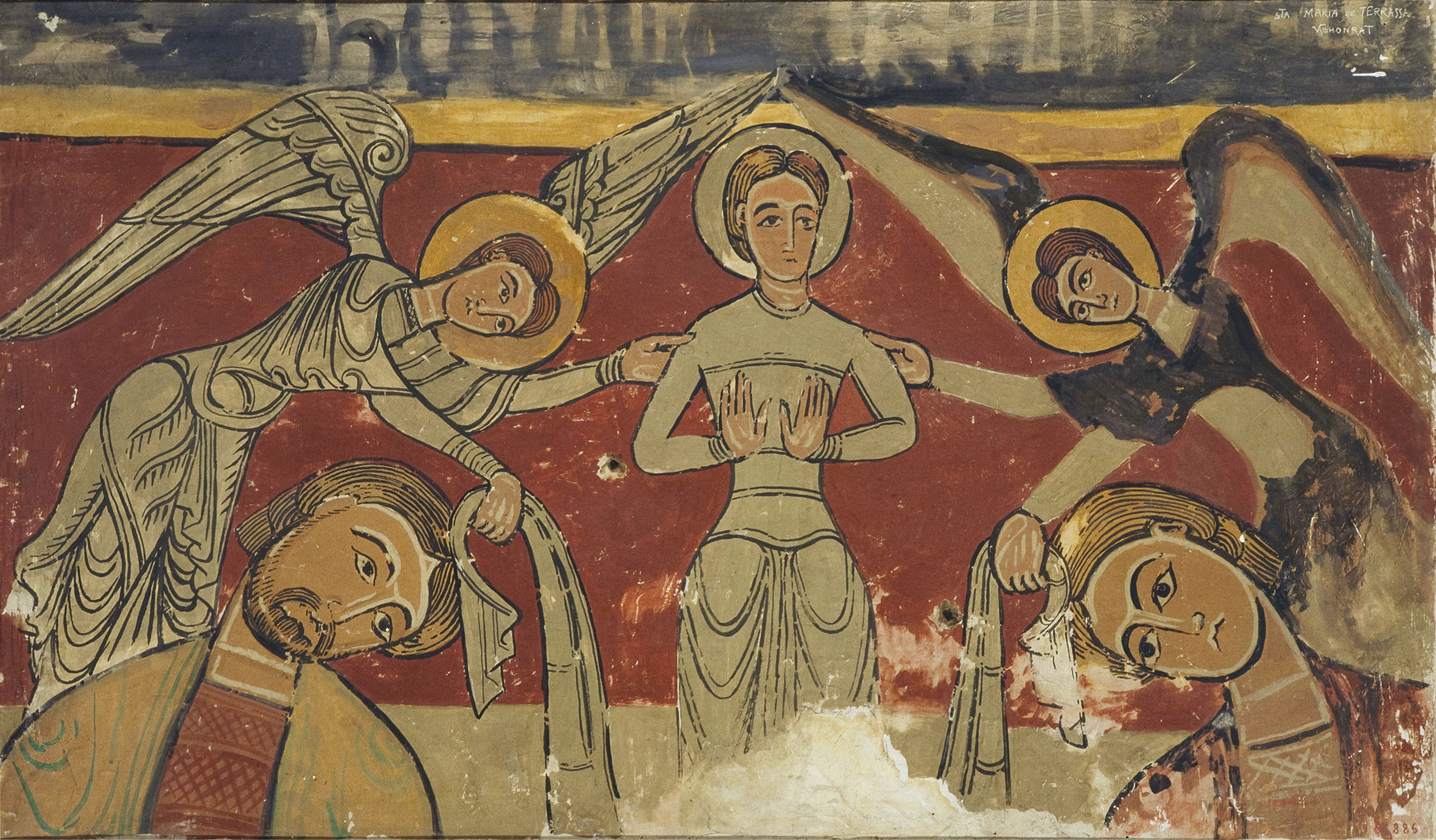 image for: Joan Vallhonrat - Reproducció de les pintures de l&#039;absis de Sant Tomàs Becket de Santa Maria de Terrassa. Fragment - 1918