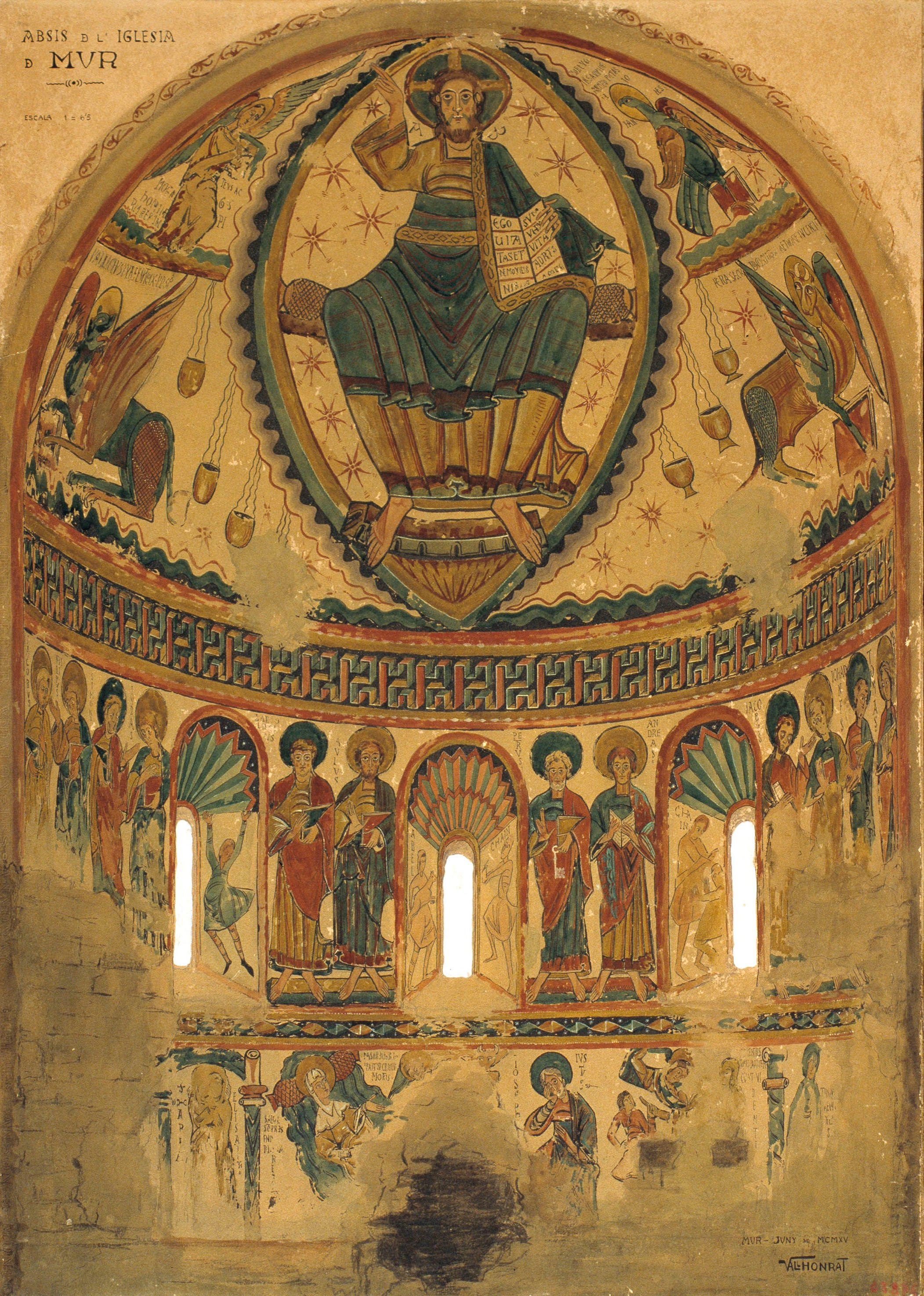 image for: Joan Vallhonrat - Reproducció de les pintures de l&#039;absis de Santa Maria de Mur - 1915