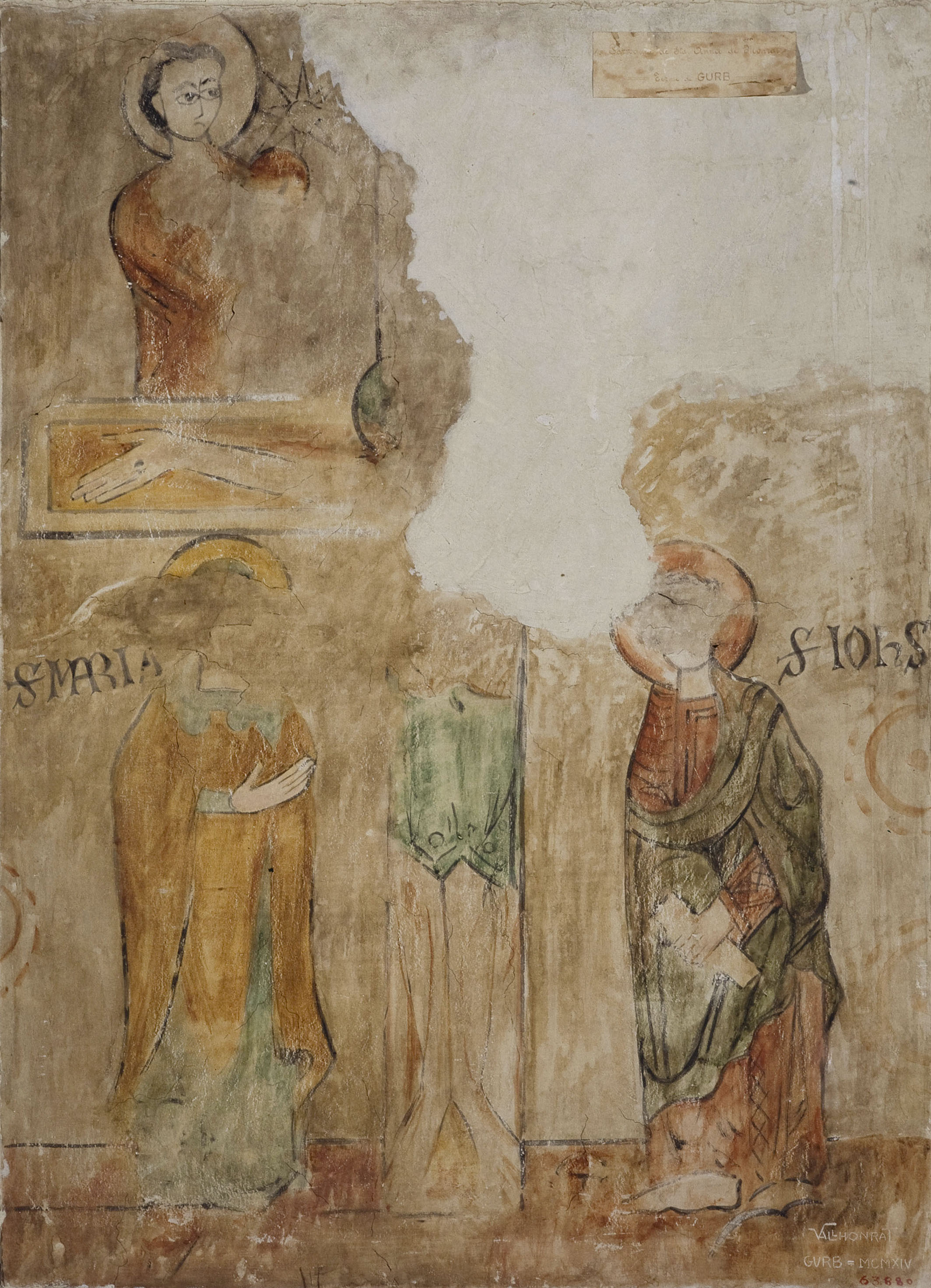 image for: Joan Vallhonrat - Reproducció de les pintures de Santa Anna de Mont-ral. Crucifixió - 1914