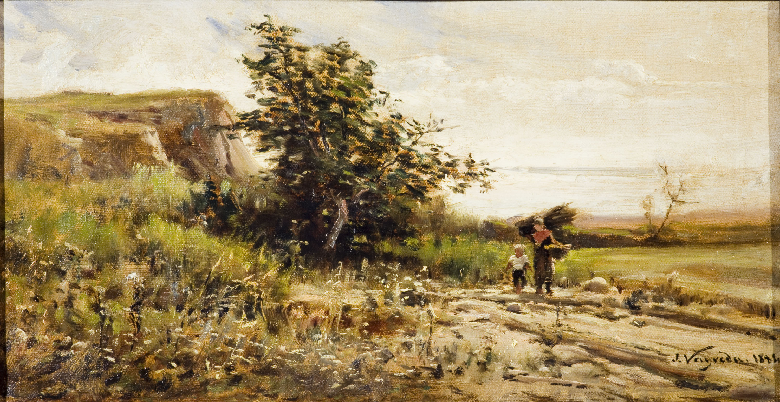 image for: Joaquim Vayreda - Paisatge amb nens - 1884