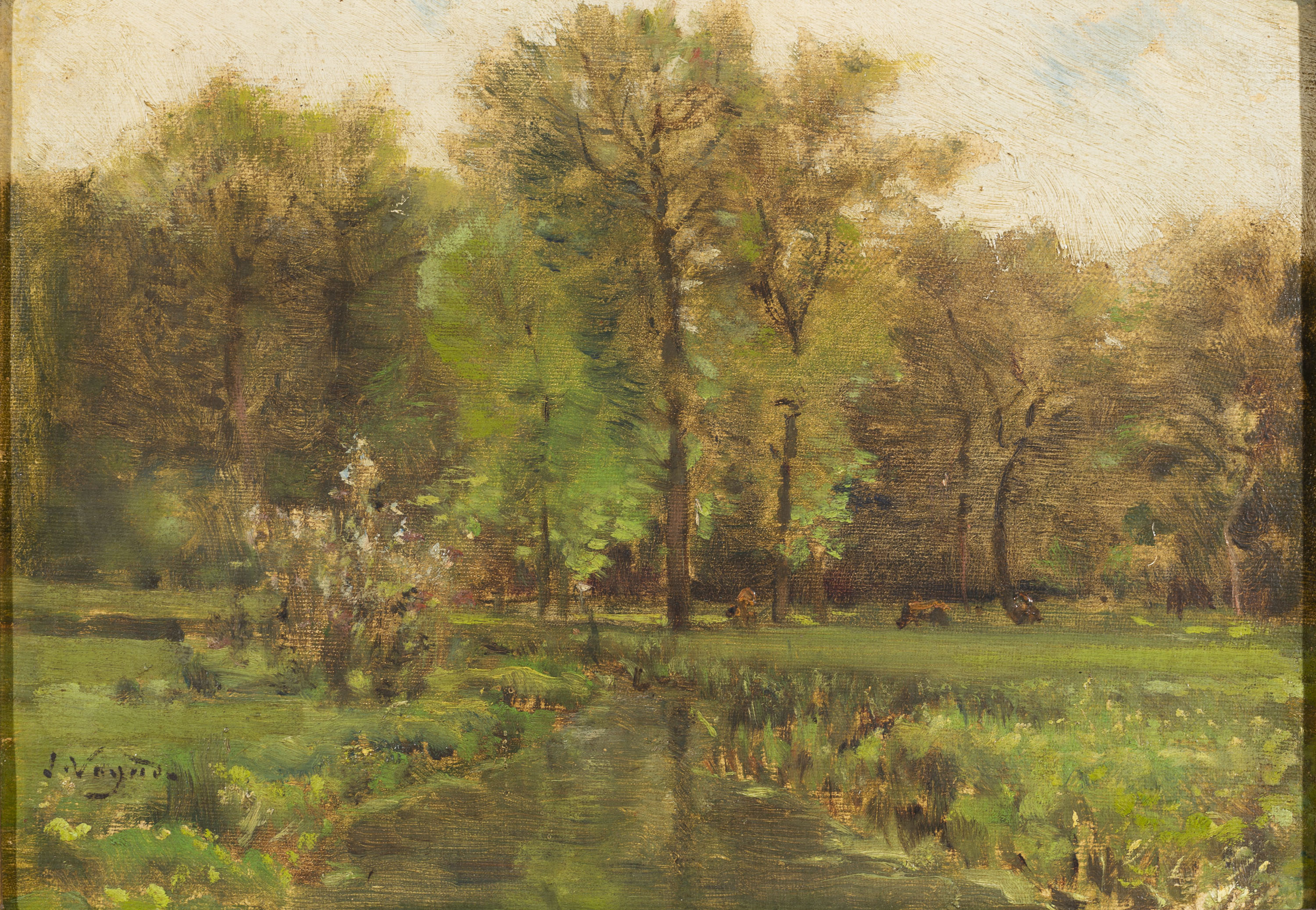 image for: Joaquim Vayreda - Estudi per a «Paisatge de riu» - Cap a 1883