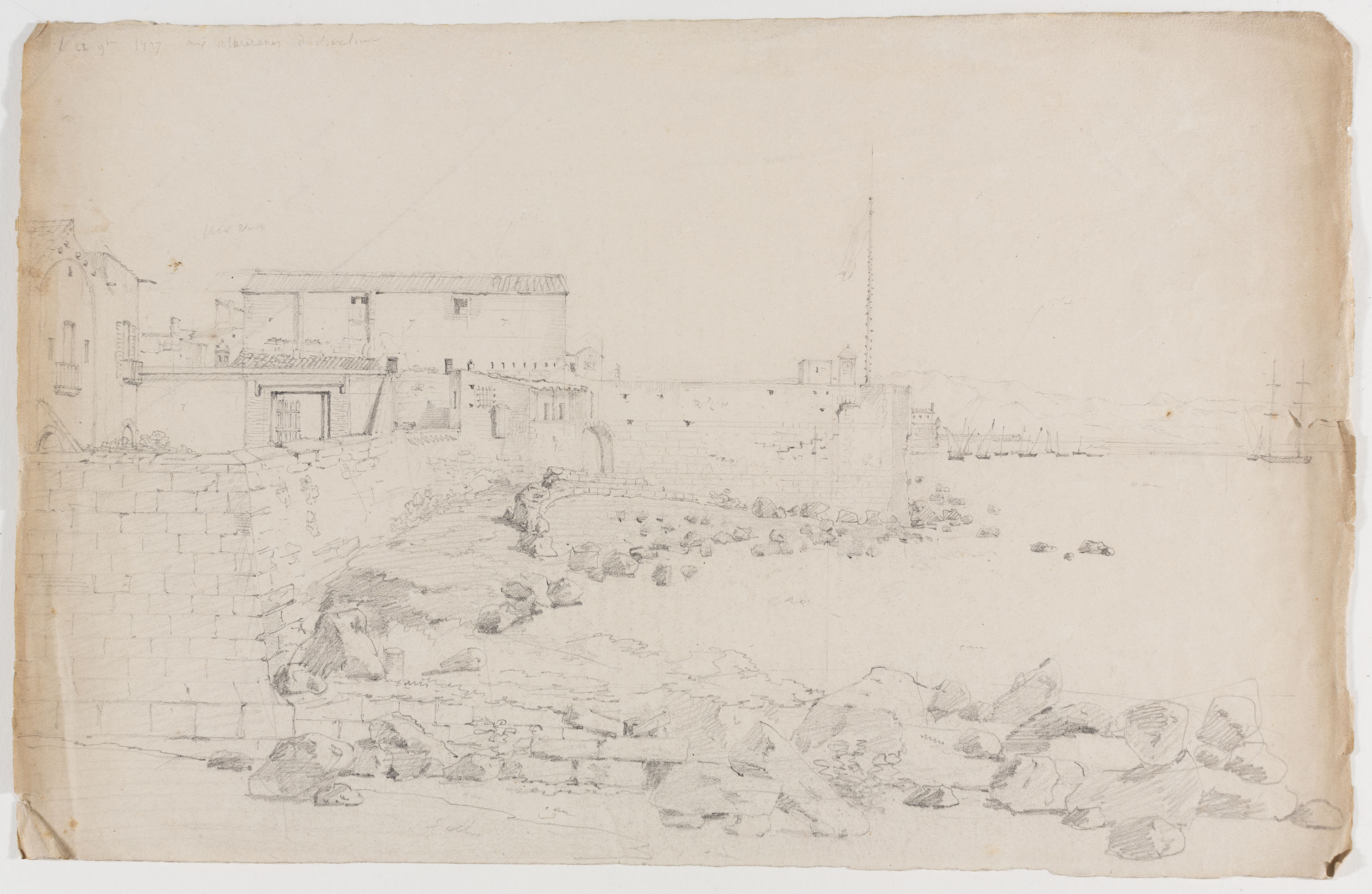 image for: Adolphe Hedwige Alphonse Delamare - Drassanes del port de Barcelona - Novembre de 1827