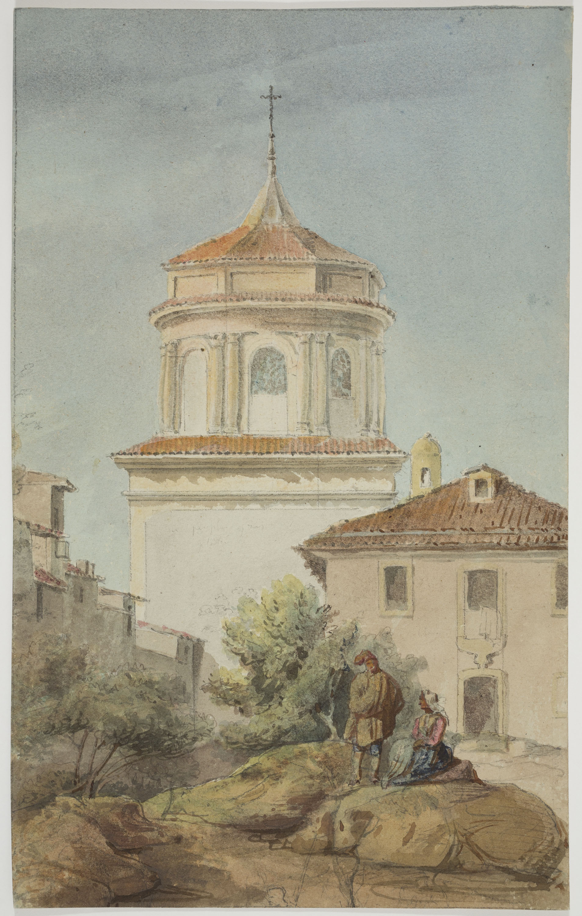 image for: Adolphe Hedwige Alphonse Delamare - Vista de l&#039;església de l&#039;hospital a Vitòria - 8 novembre 1824