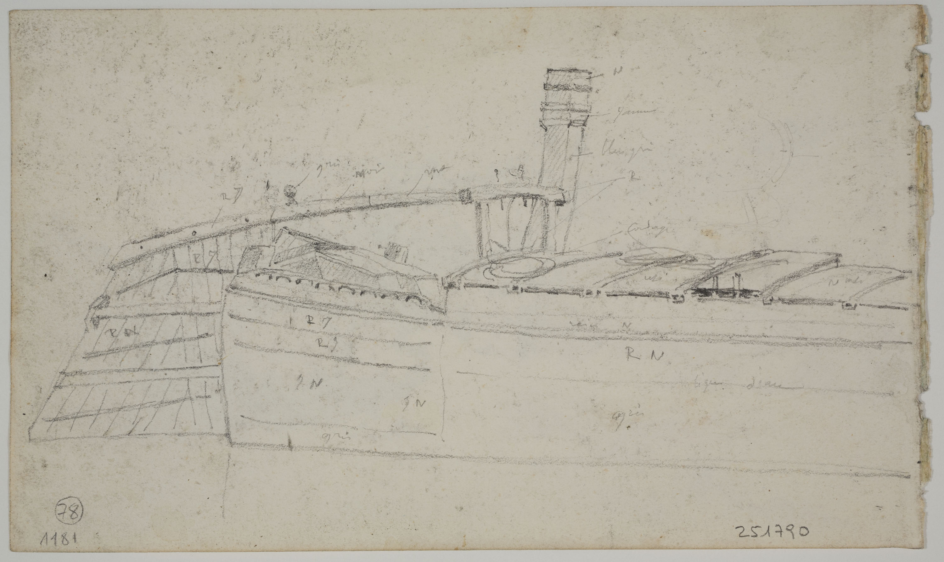 image for: Adolphe Hedwige Alphonse Delamare - Vista de Caldes de Montbui amb el Pont (anvers) / Barca (revers) - Diumenge 10 de juny de 1827 [1]