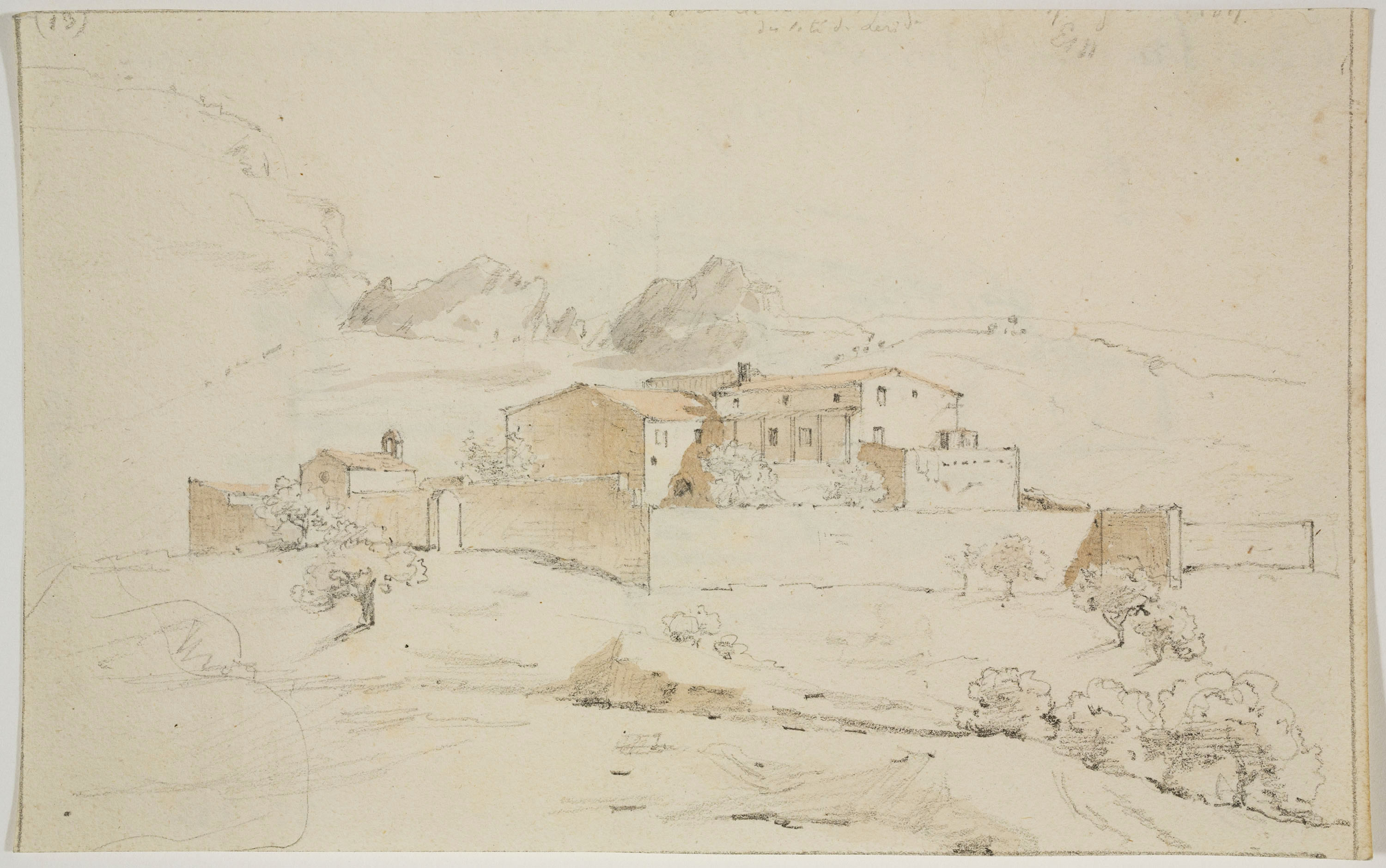 image for: Adolphe Hedwige Alphonse Delamare - Rodalies de Montserrat a prop d’Esparreguera (anvers) / Sant Fèlix Cantalicio (revers) - 1827