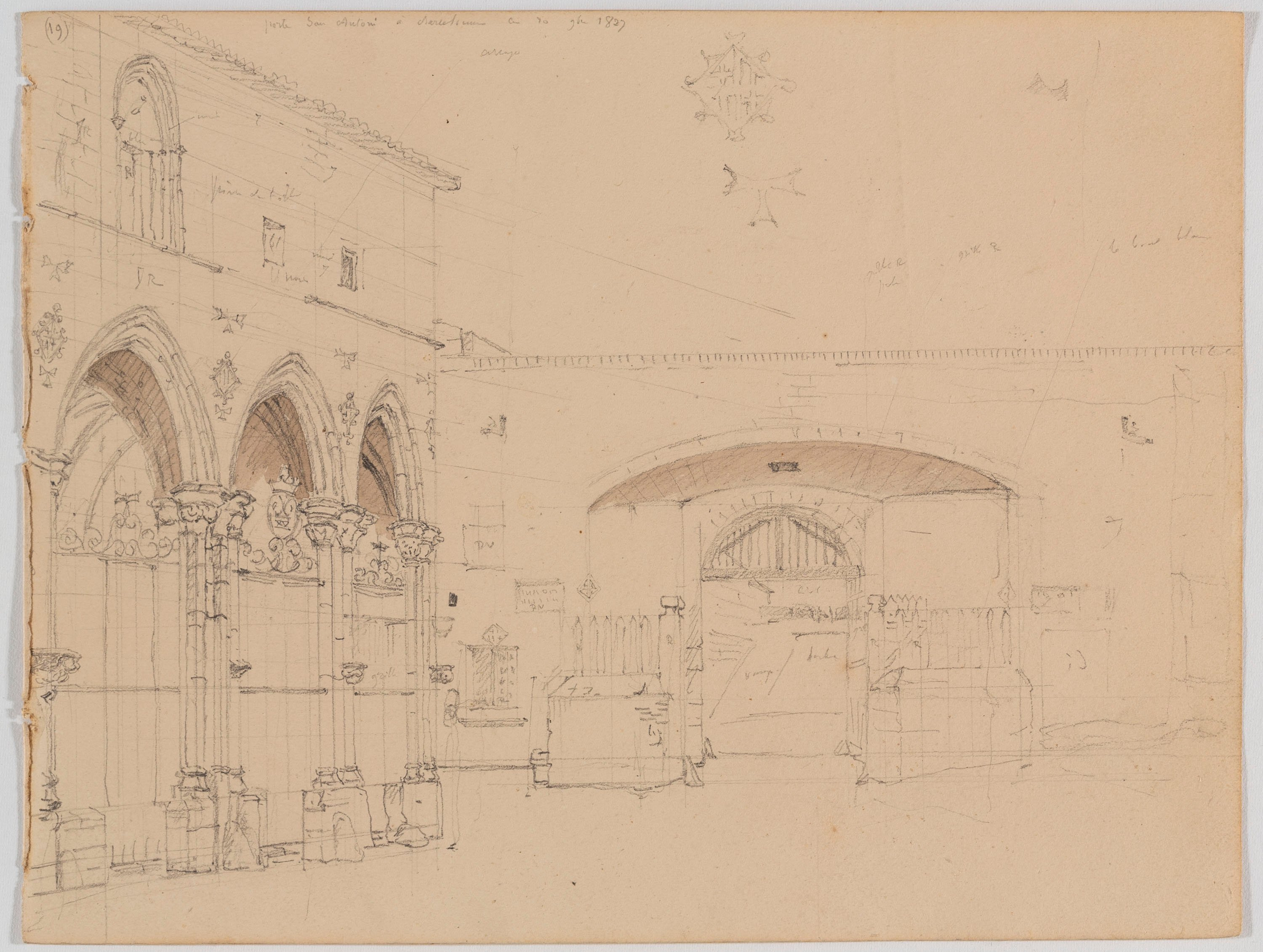 image for: Adolphe Hedwige Alphonse Delamare - Portal i església de Sant Antoni a Barcelona - 10 de novembre de 1827