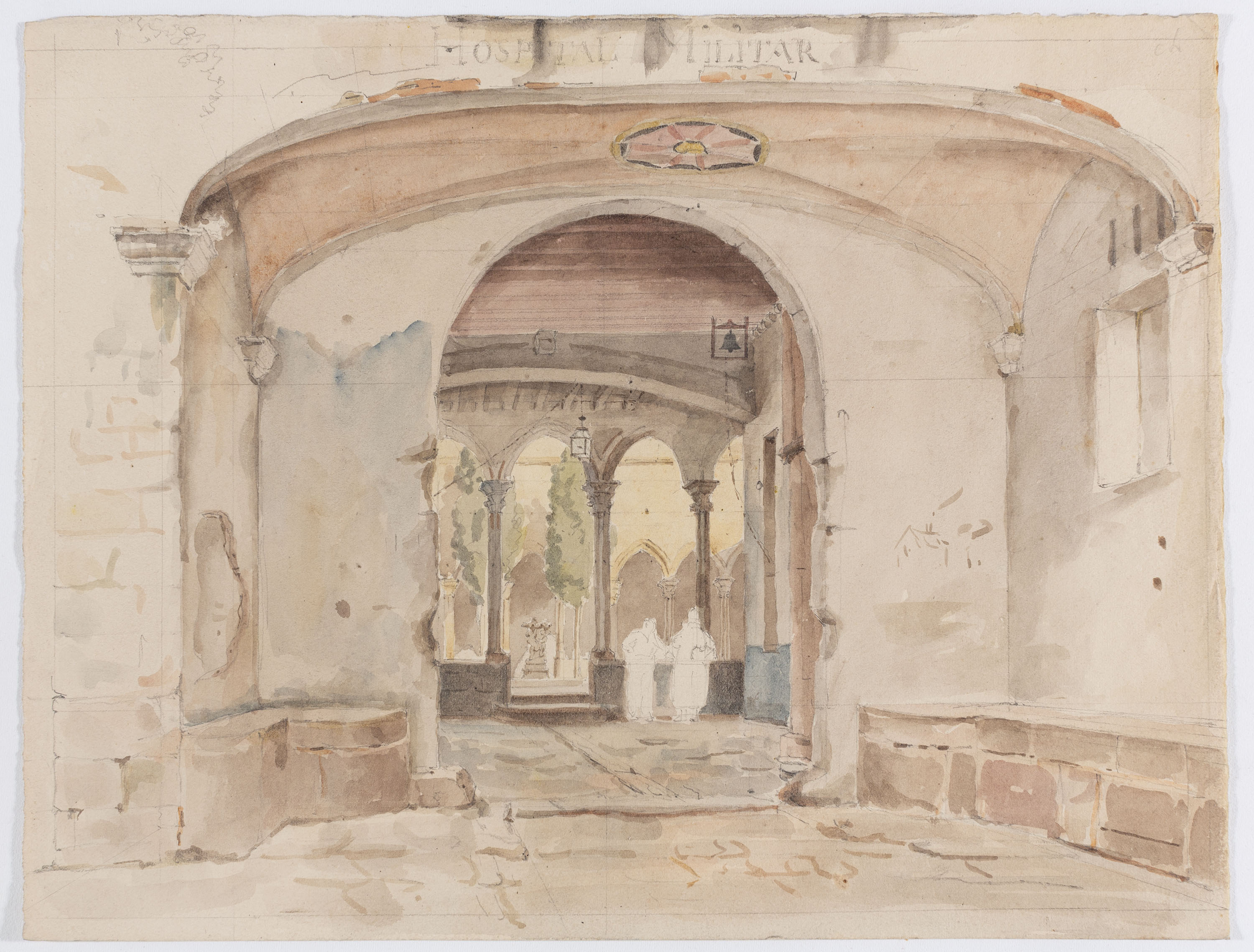 image for: Adolphe Hedwige Alphonse Delamare - Monestir de Santa Maria de Jonqueres a Barcelona - 2 de setembre de 1827