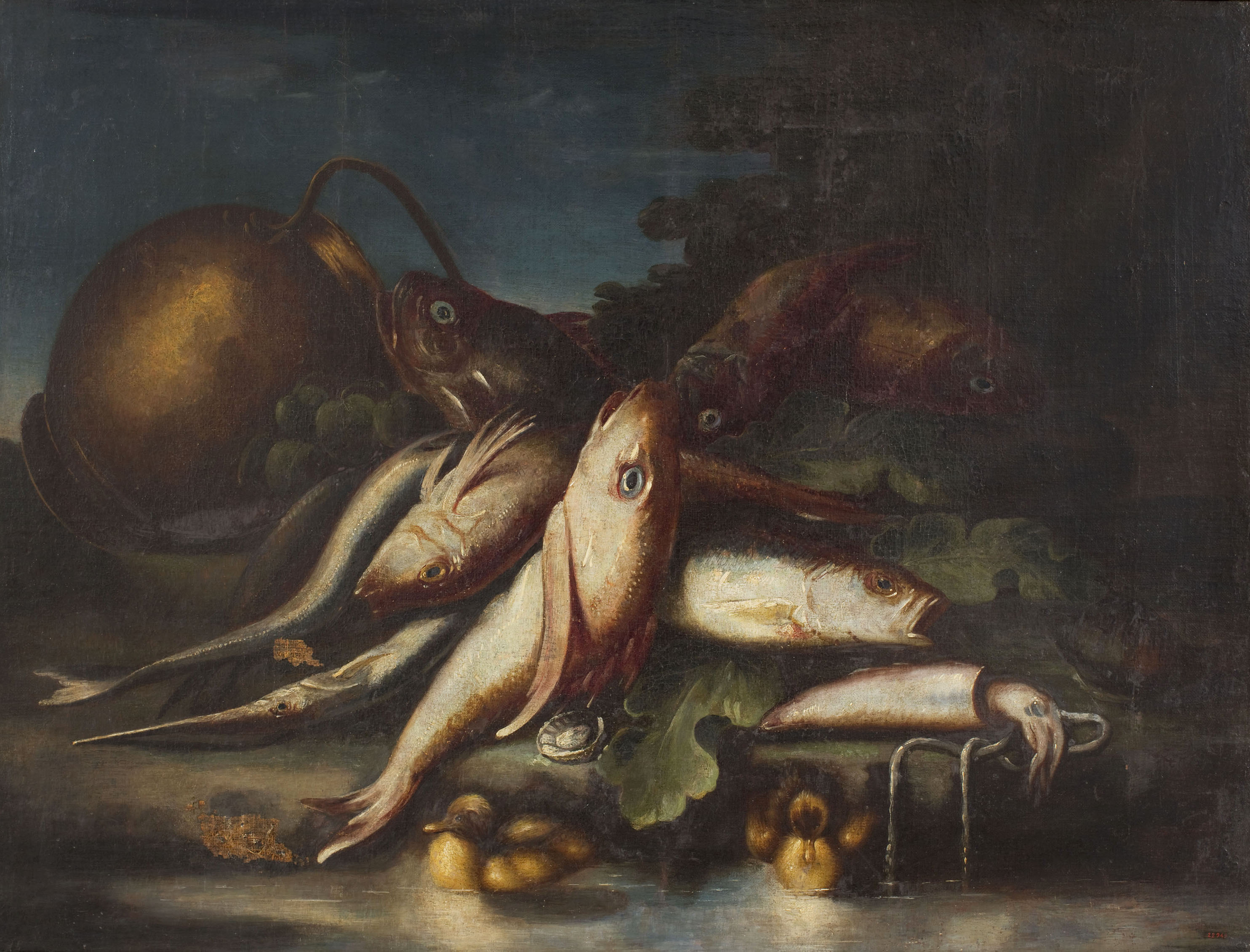 image for: Elena Recco - Natura morta amb peixos i animals del mar - Entre 1695-1705