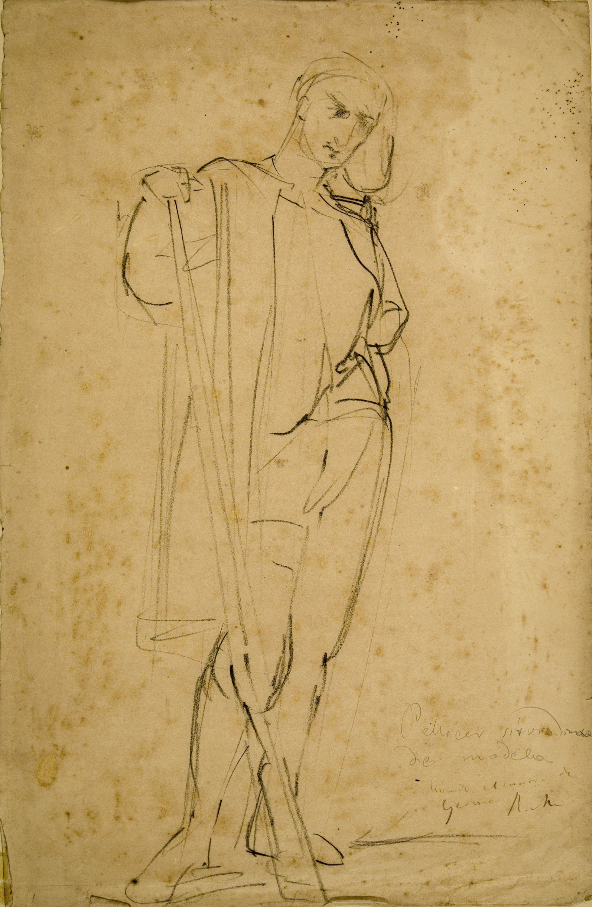 image for: Ramon Martí i Alsina - El pintor Pellicer fent de model per al quadre «El Gran dia de Girona» - Cap a 1863-1864