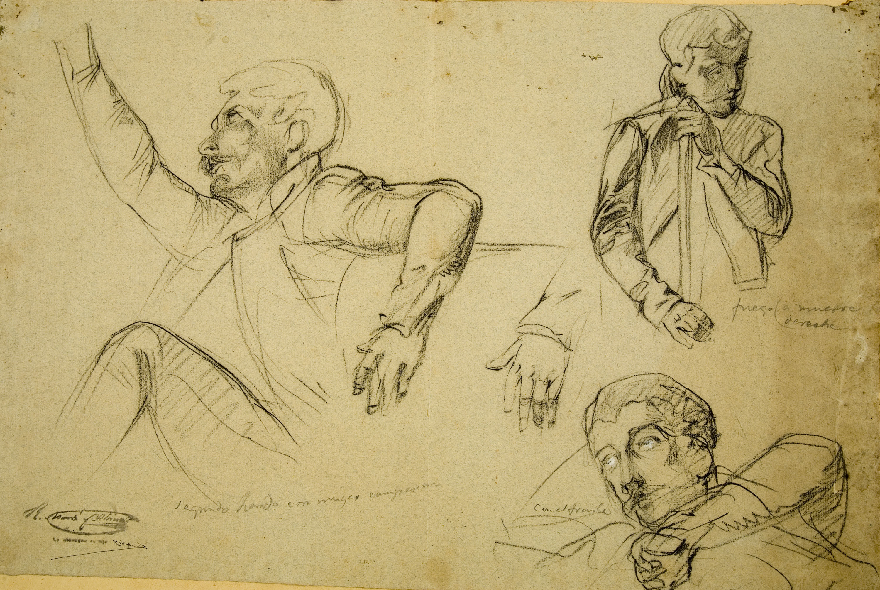image for: Ramon Martí i Alsina - Estudi de figures per al quadre &quot;El gran dia de Girona&quot; - Cap a 1863-1864