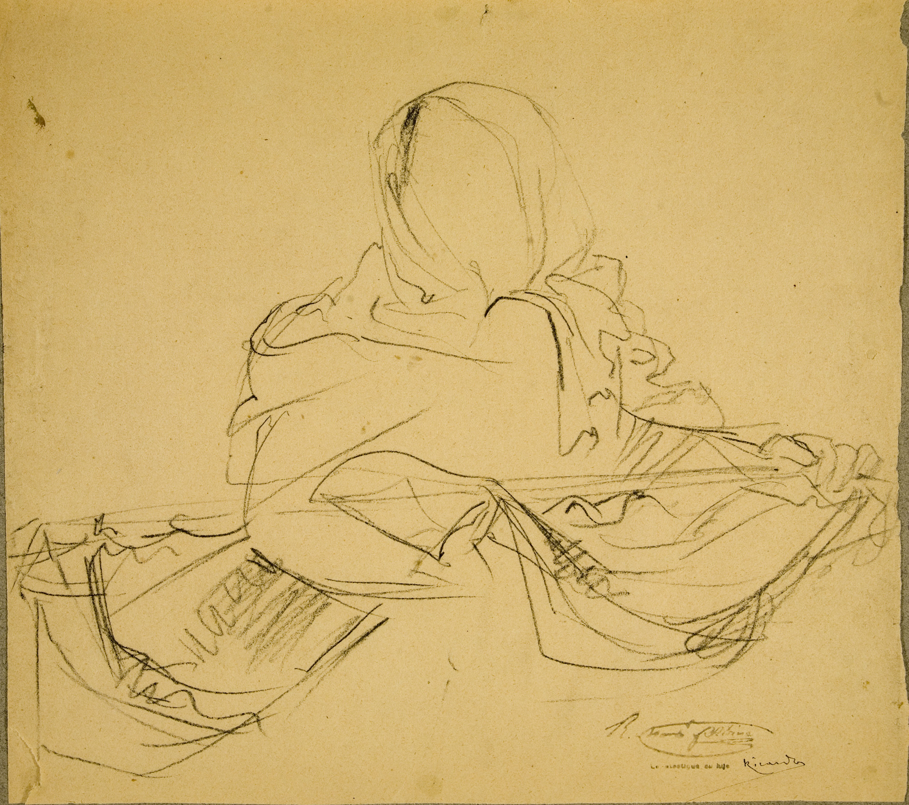 image for: Ramon Martí i Alsina - Croquis de figura per al quadre &quot;El gran dia de Girona&quot; - Cap a 1863-1864