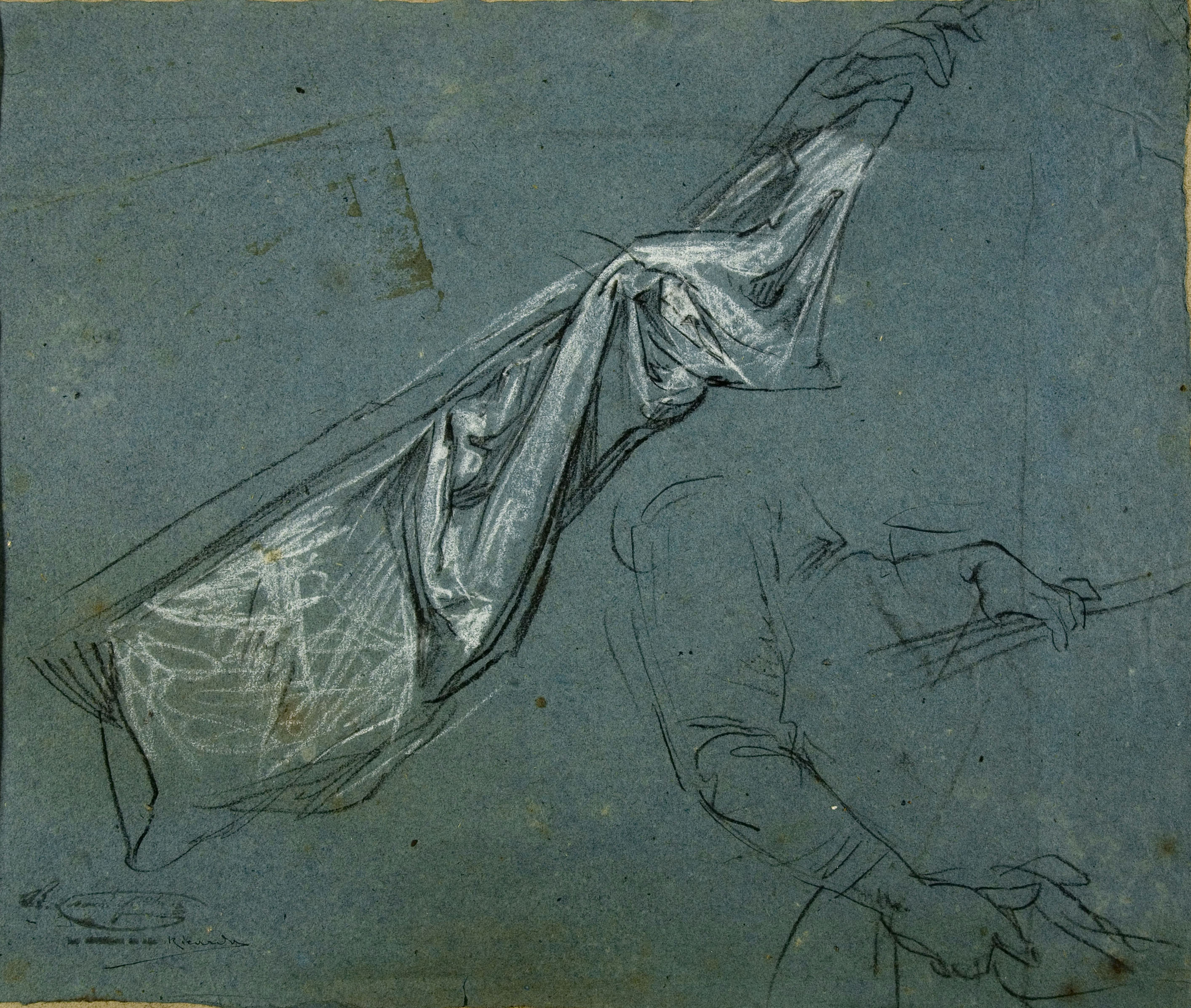 image for: Ramon Martí i Alsina - Apunt d&#039;estandart i croquis de braços per al quadre &quot;El gran dia de Girona&quot; - Cap a 1863-1864