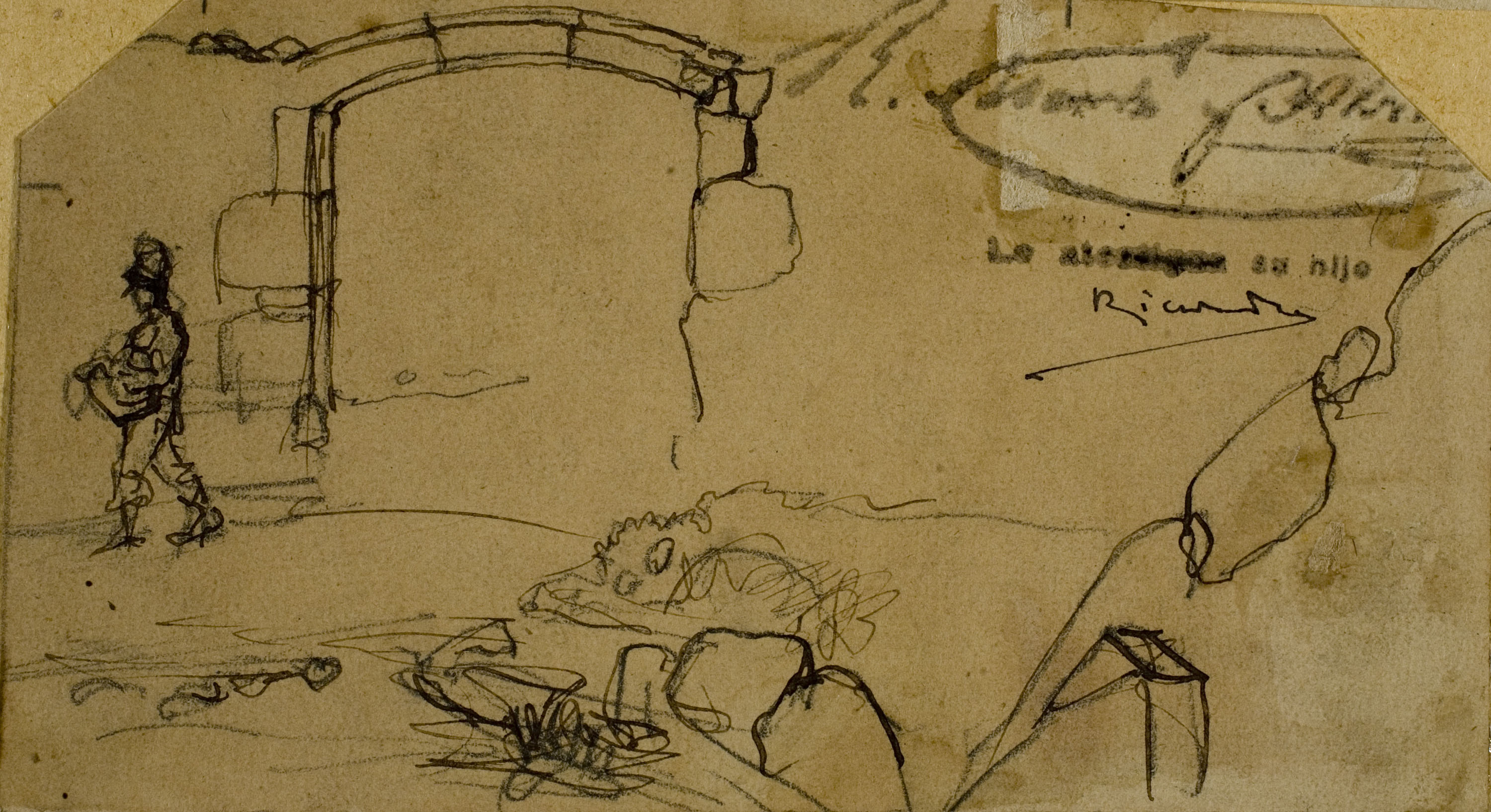 image for: Ramon Martí i Alsina - Croquis per al quadre &quot;El gran dia de Girona&quot; - Cap a 1863-1864