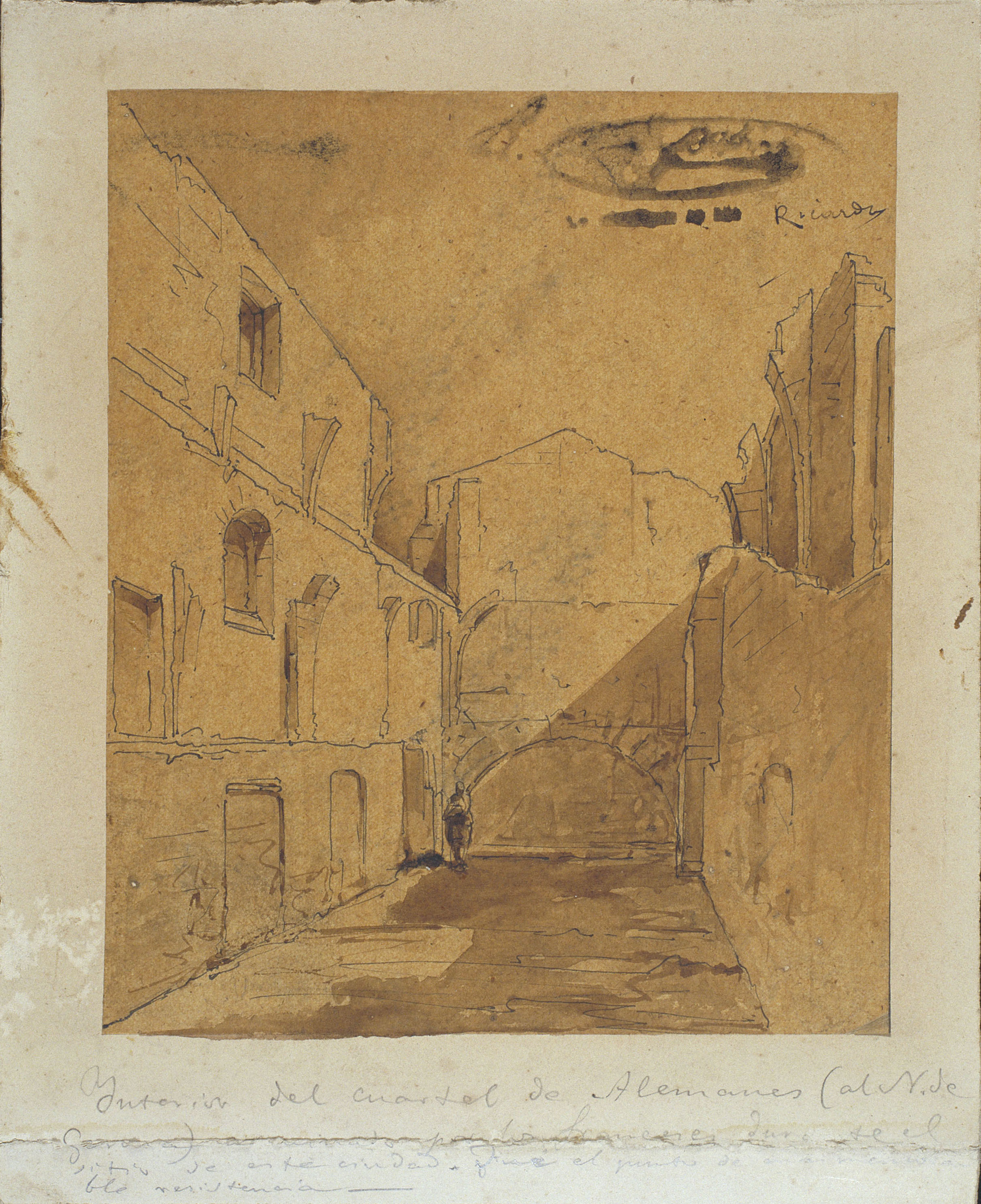 image for: Ramon Martí i Alsina - Interior del quarter d&#039;Alemanys a Girona - Cap a 1863-1864