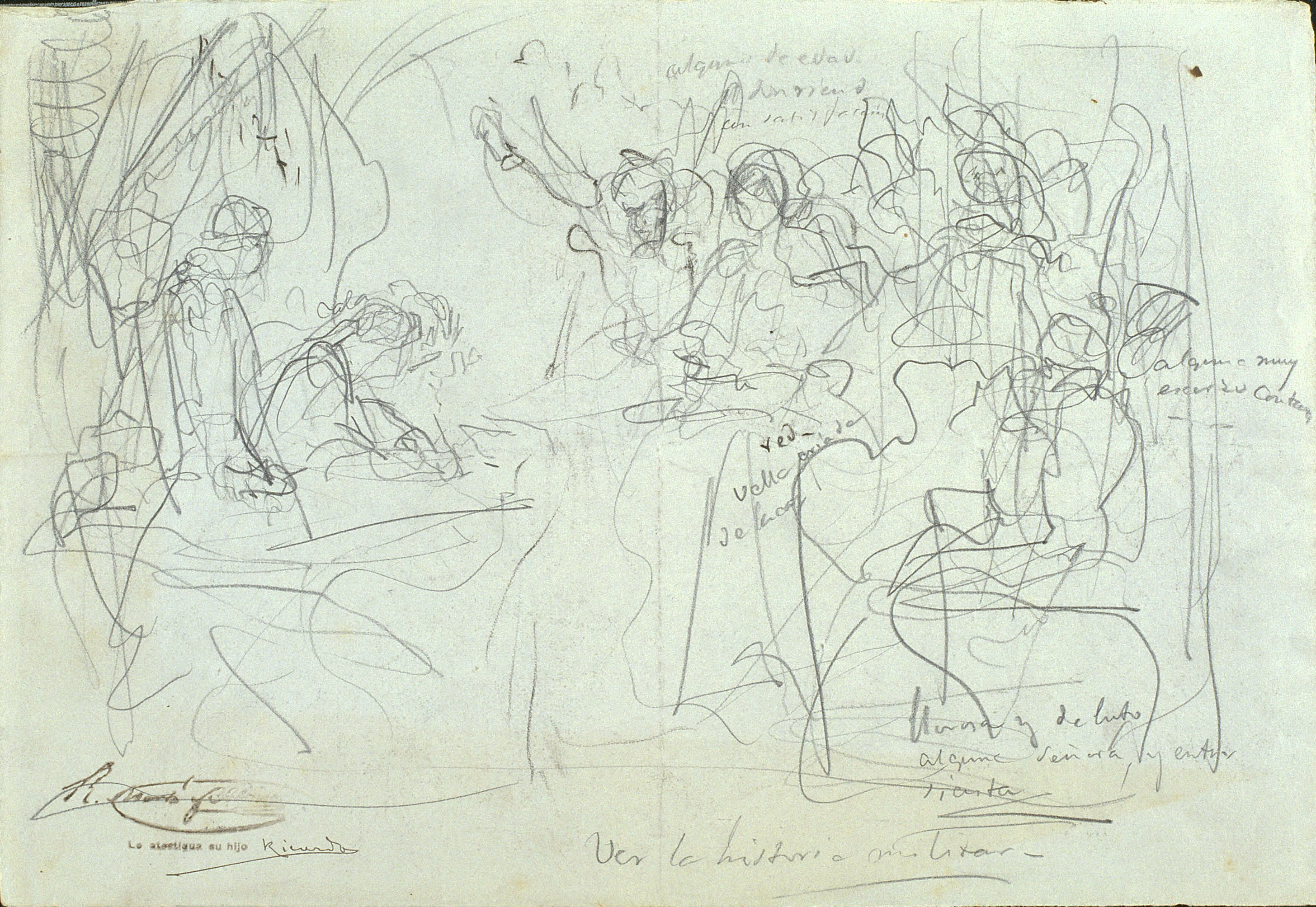 image for: Ramon Martí i Alsina - Esbós de multitud per al quadre  &quot;El gran dia de Girona&quot; - Cap a 1863-1864