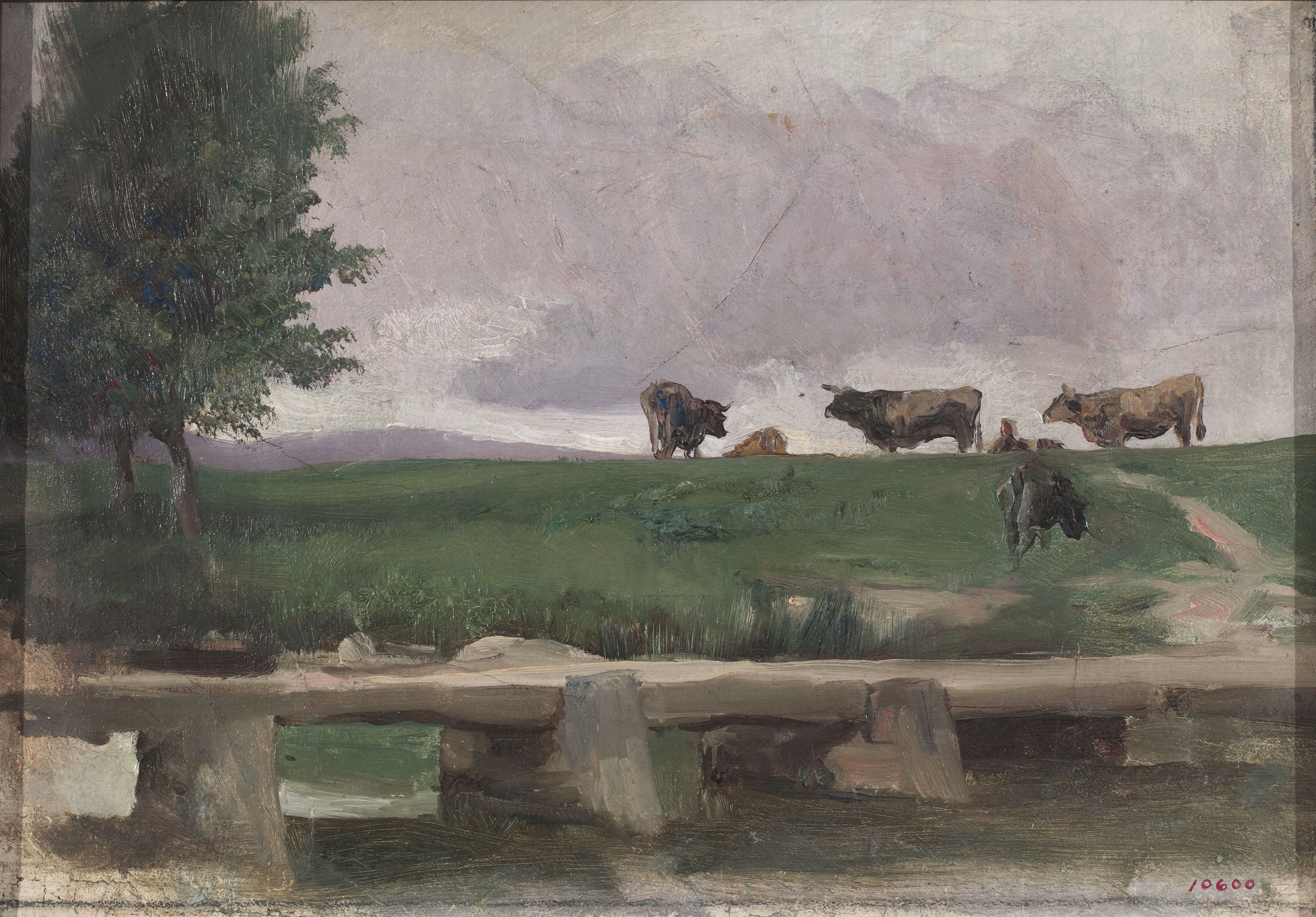 image for: Joaquim Vayreda - La palanca (estudi) - Cap a 1890