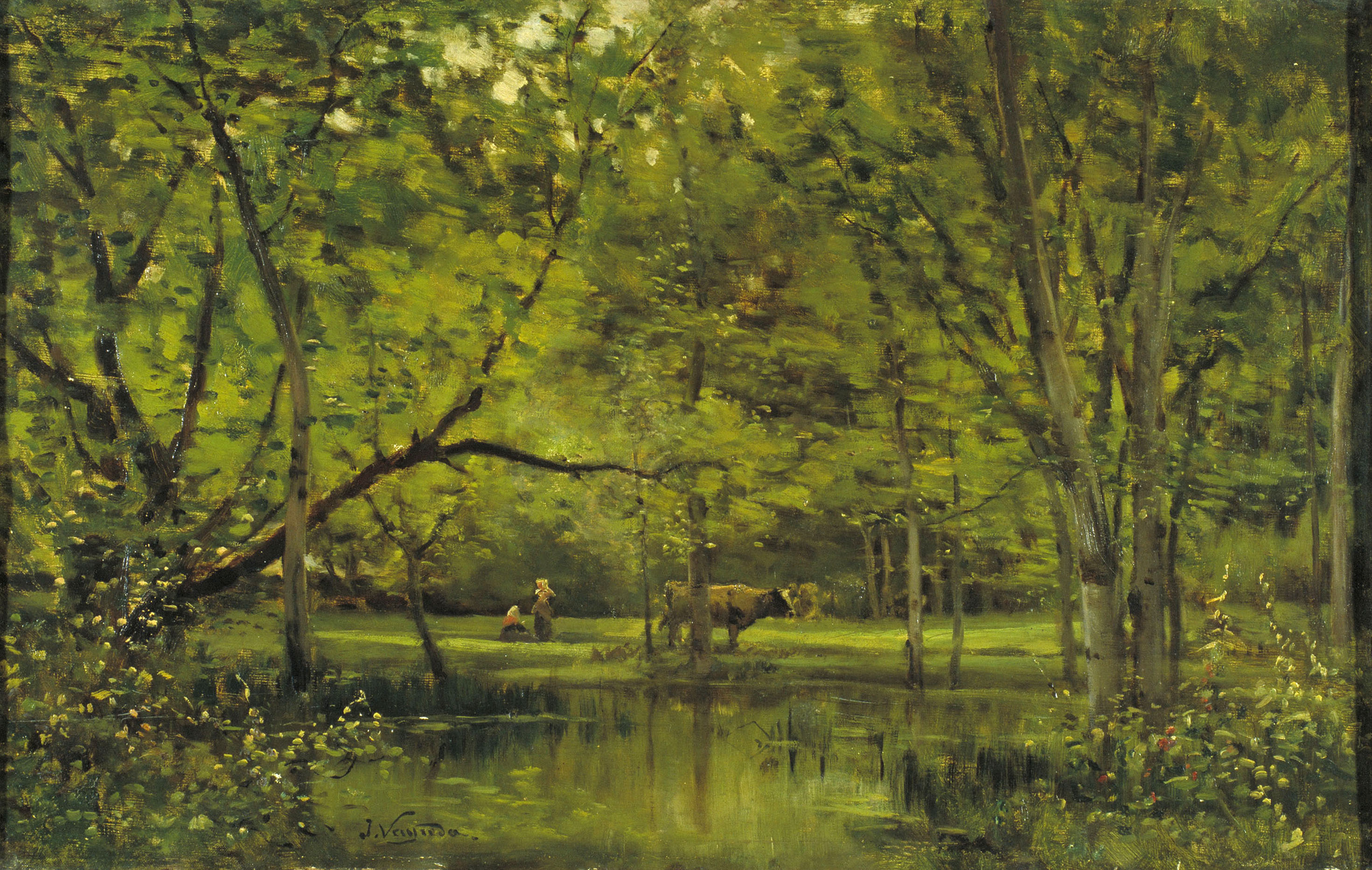 image for: Joaquim Vayreda - Arbreda i aiguamoll - Cap a 1883-1886