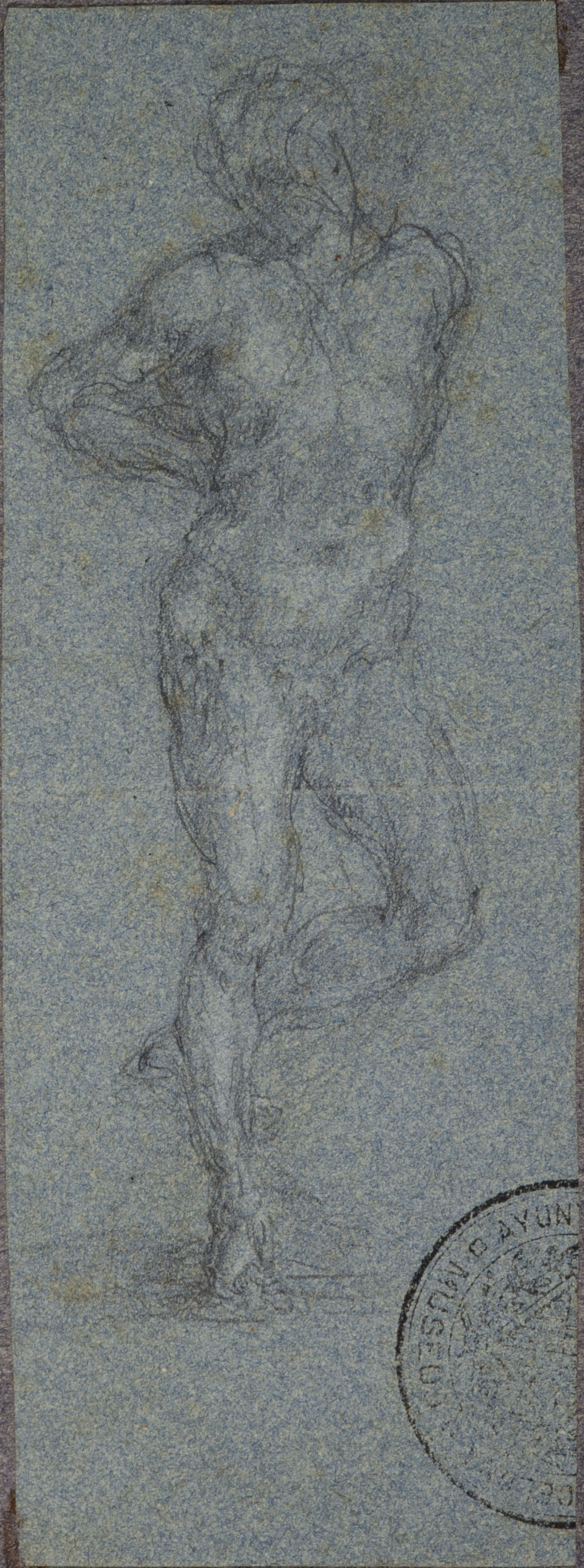 image for: Eduardo Rosales - Nu masculí amb les mans a l&#039;esquena - Cap a 1868