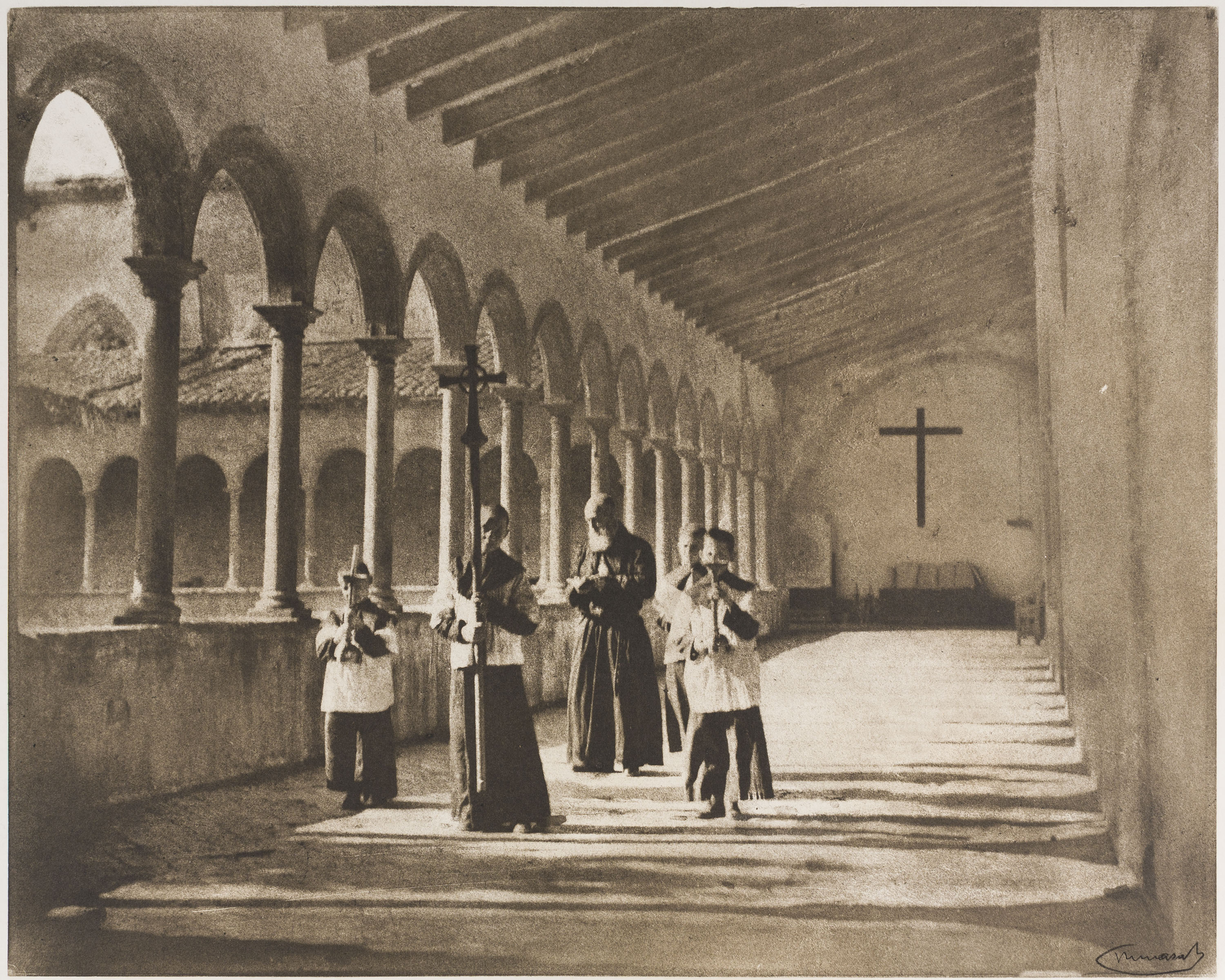 image for: Josep Maria Casals i Ariet - Processó a la primera planta del claustre de l&#039;antic monestir de Sant Cugat de Vallès - Cap a 1934
