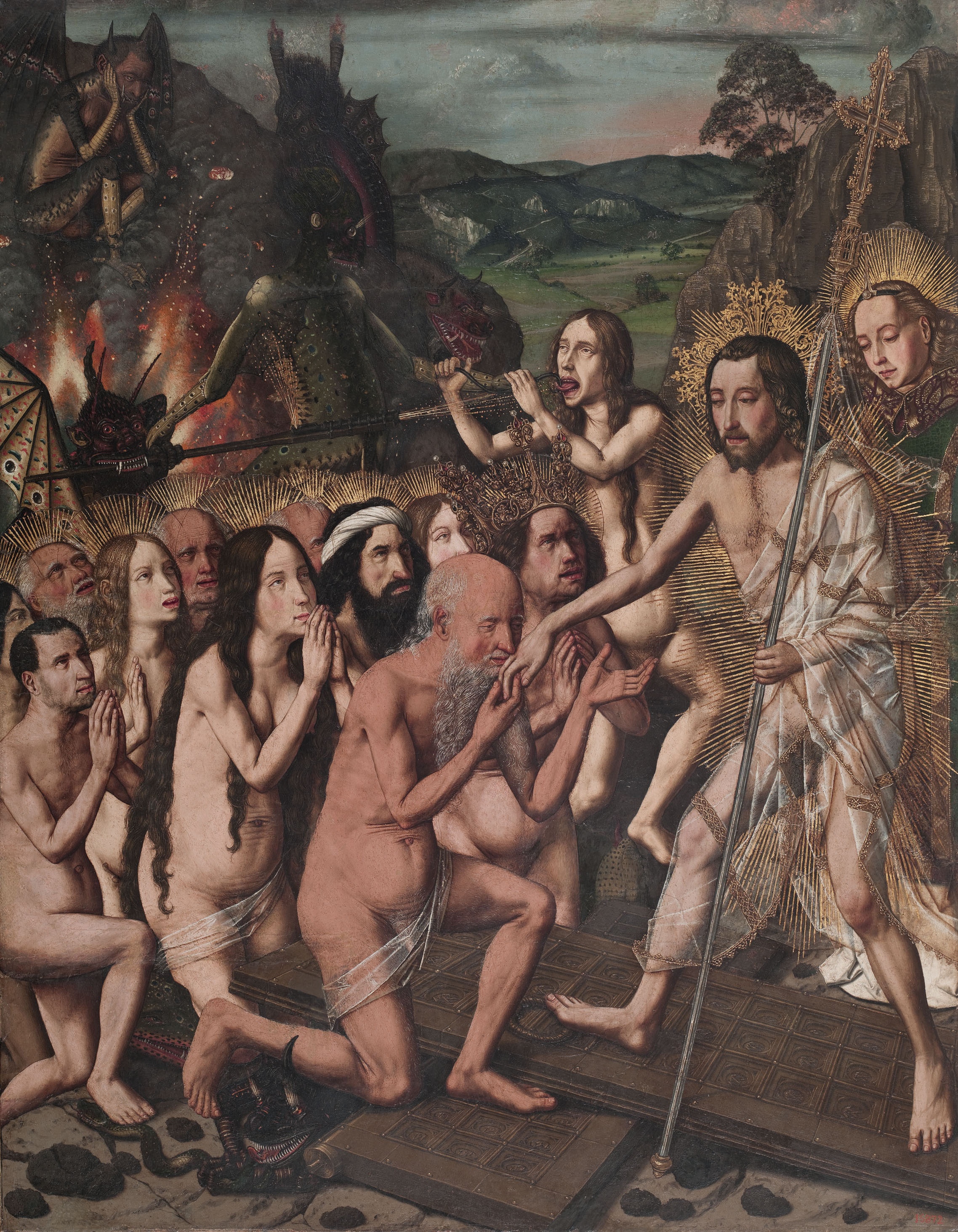 Davallament de Crist als Llimbs, Bartolomé Bermejo, cap a 1475 Davallament de Crist als Llimbs, Bartolomé Bermejo, cap a 1475