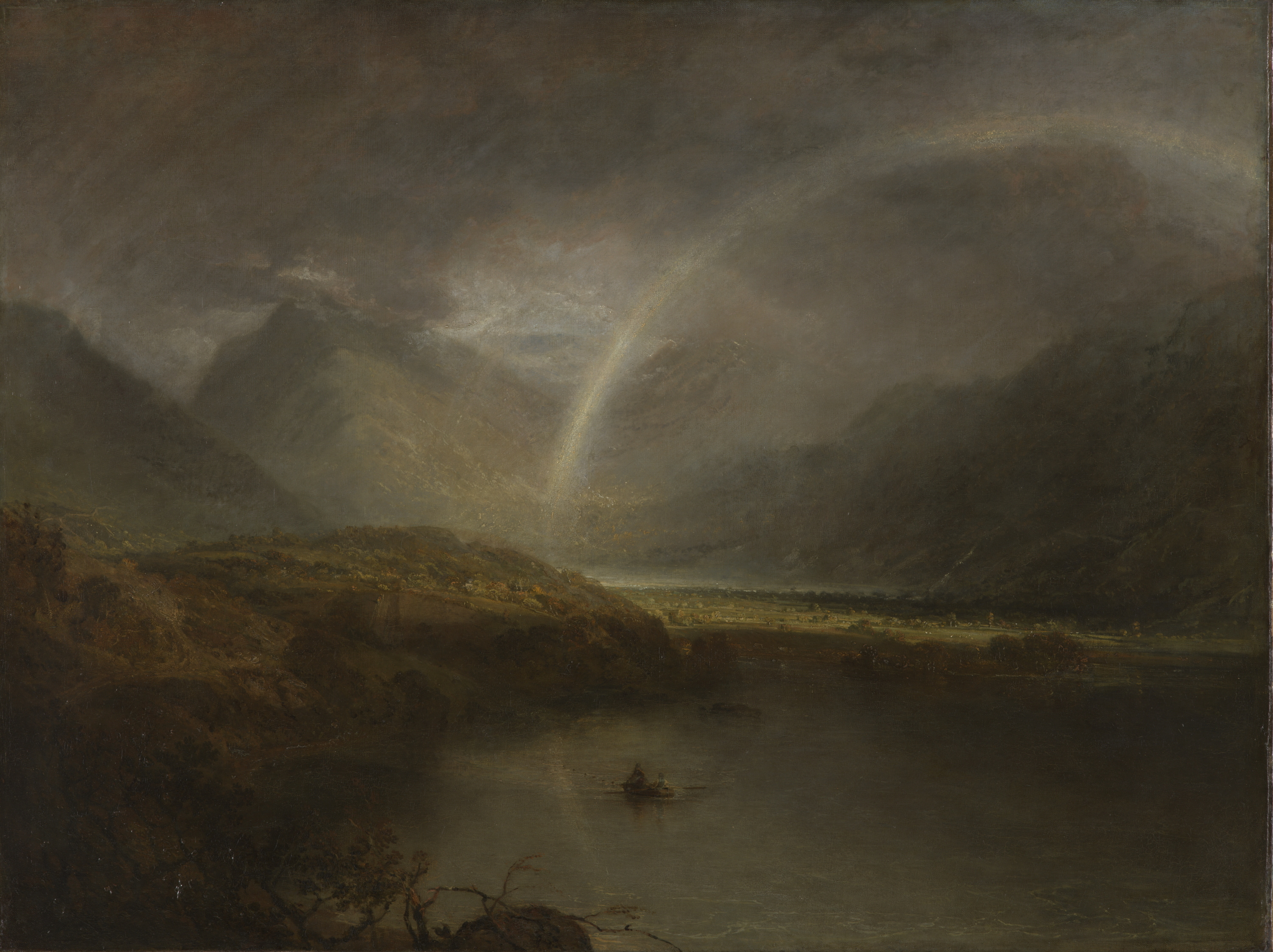 Joseph Mallord William Turner, Llac Buttermere, amb la part de Cromackwater, Cumberland, un xàfec, exposat el 1798. Tate: Accepted by the nation as part of the Turner Bequest 1856